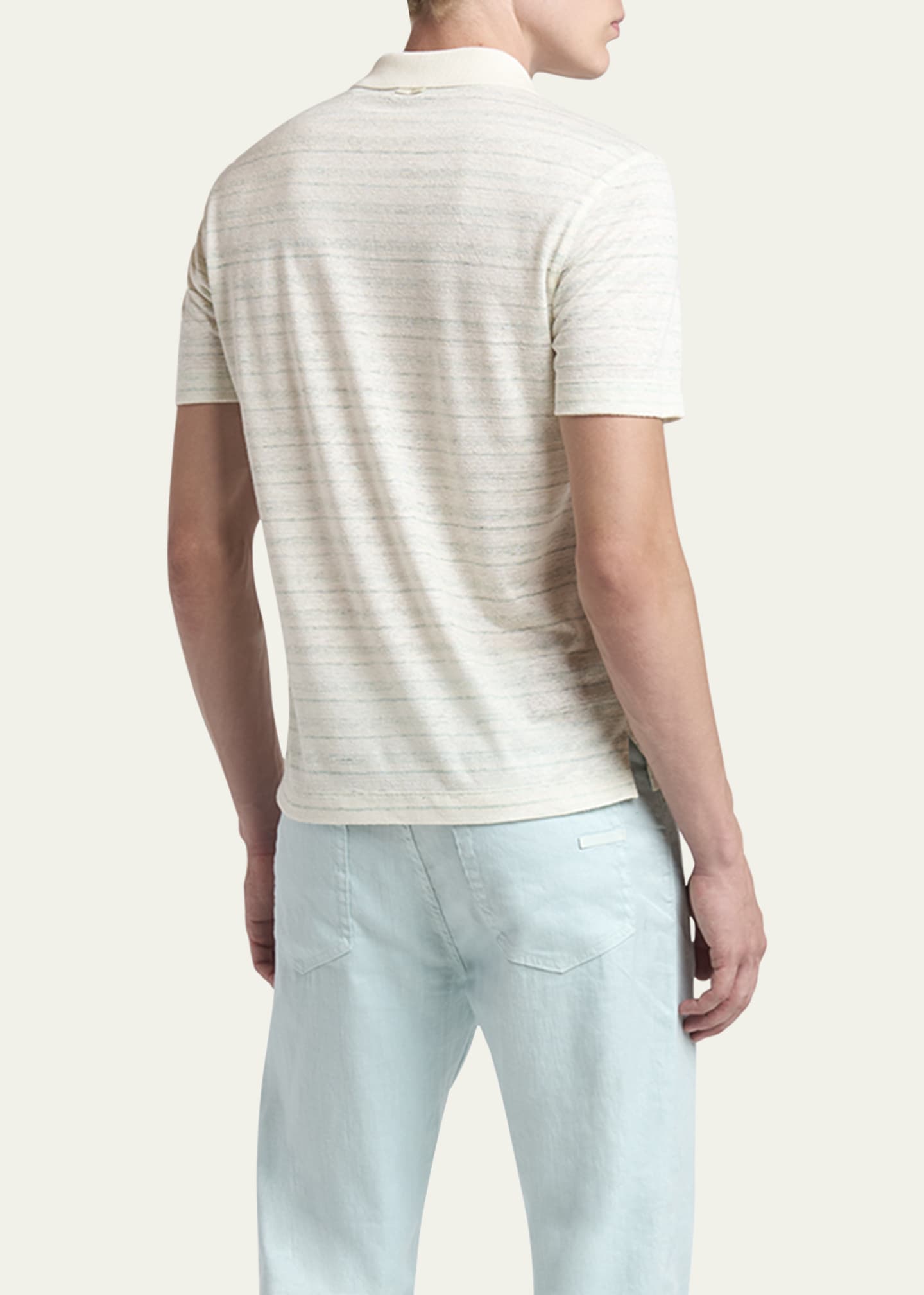 ZEGNA Men's Striped Polo Shirt Image 3 of 5