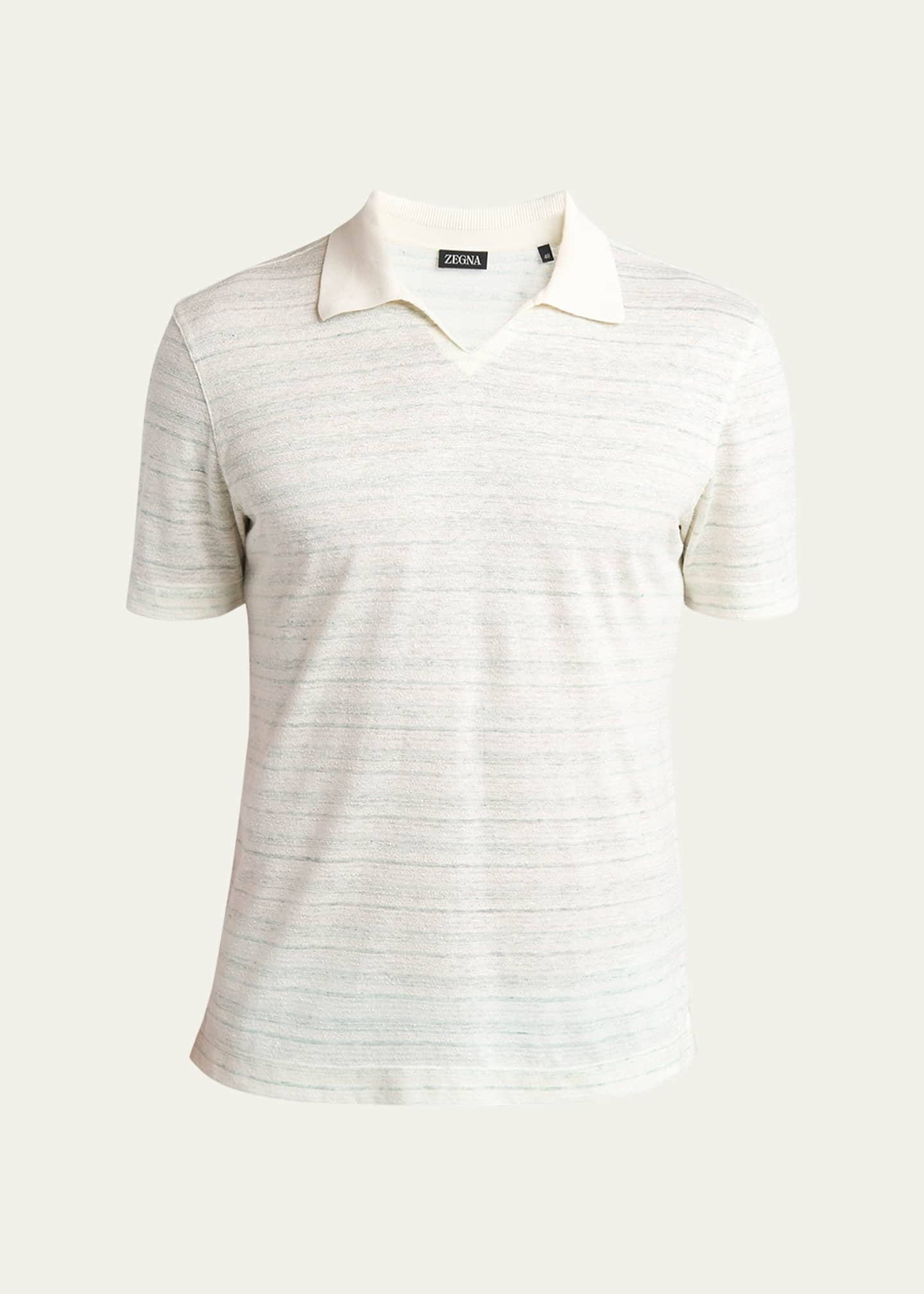 ZEGNA Men's Striped Polo Shirt Image 1 of 5