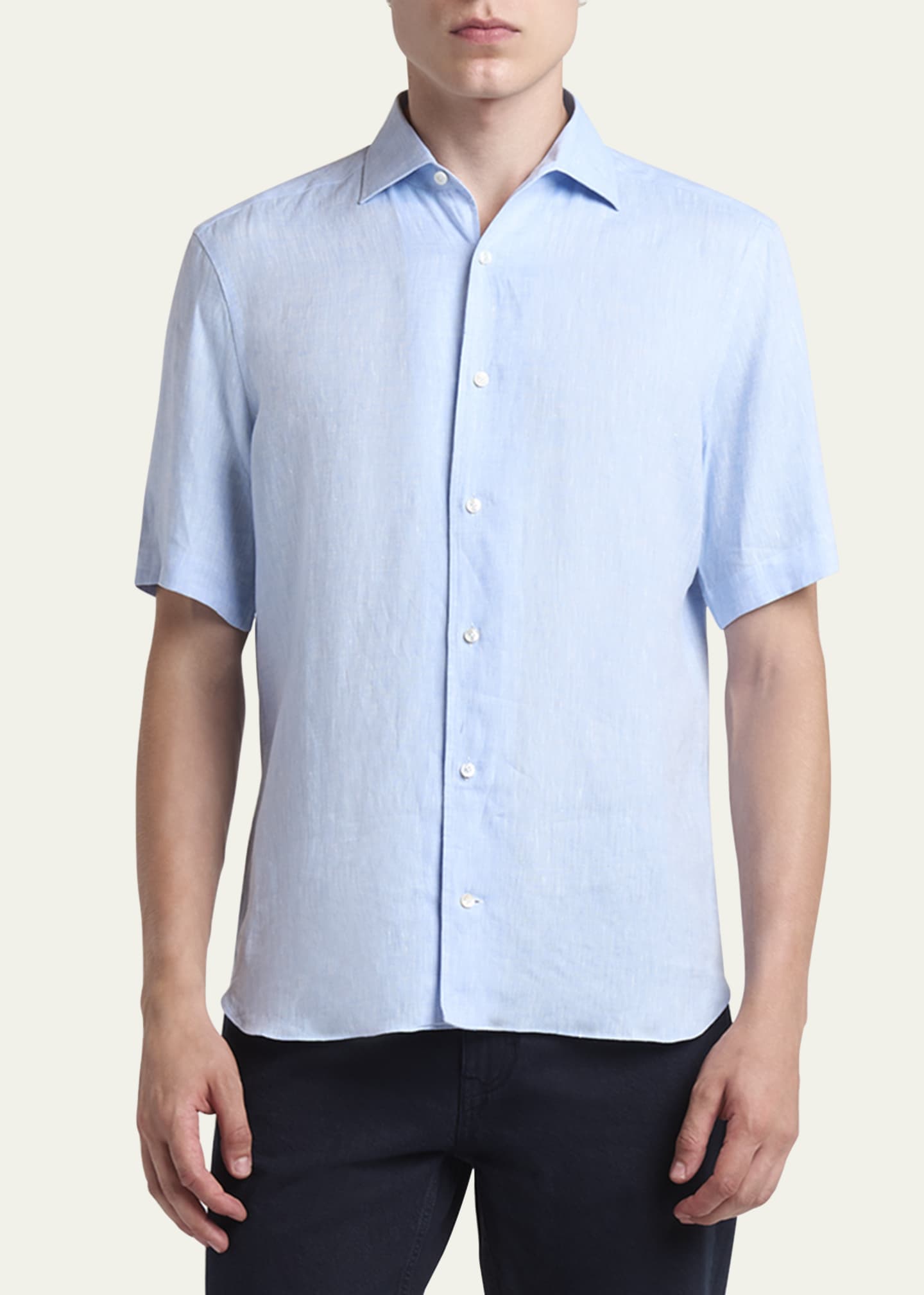 ZEGNA Men's Oasi Lino Sport Shirt Image 2 of 5