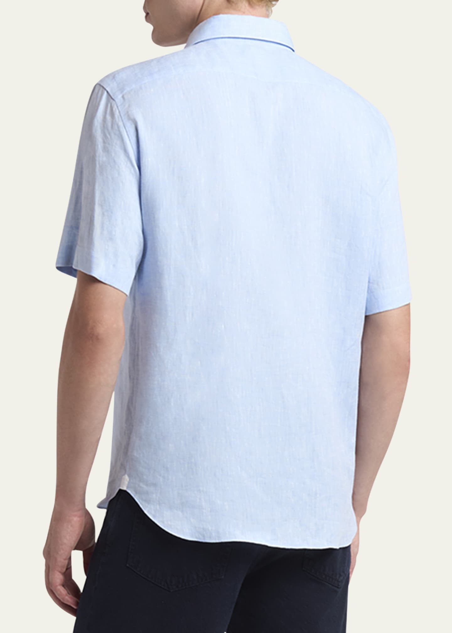 ZEGNA Men's Oasi Lino Sport Shirt Image 3 of 5