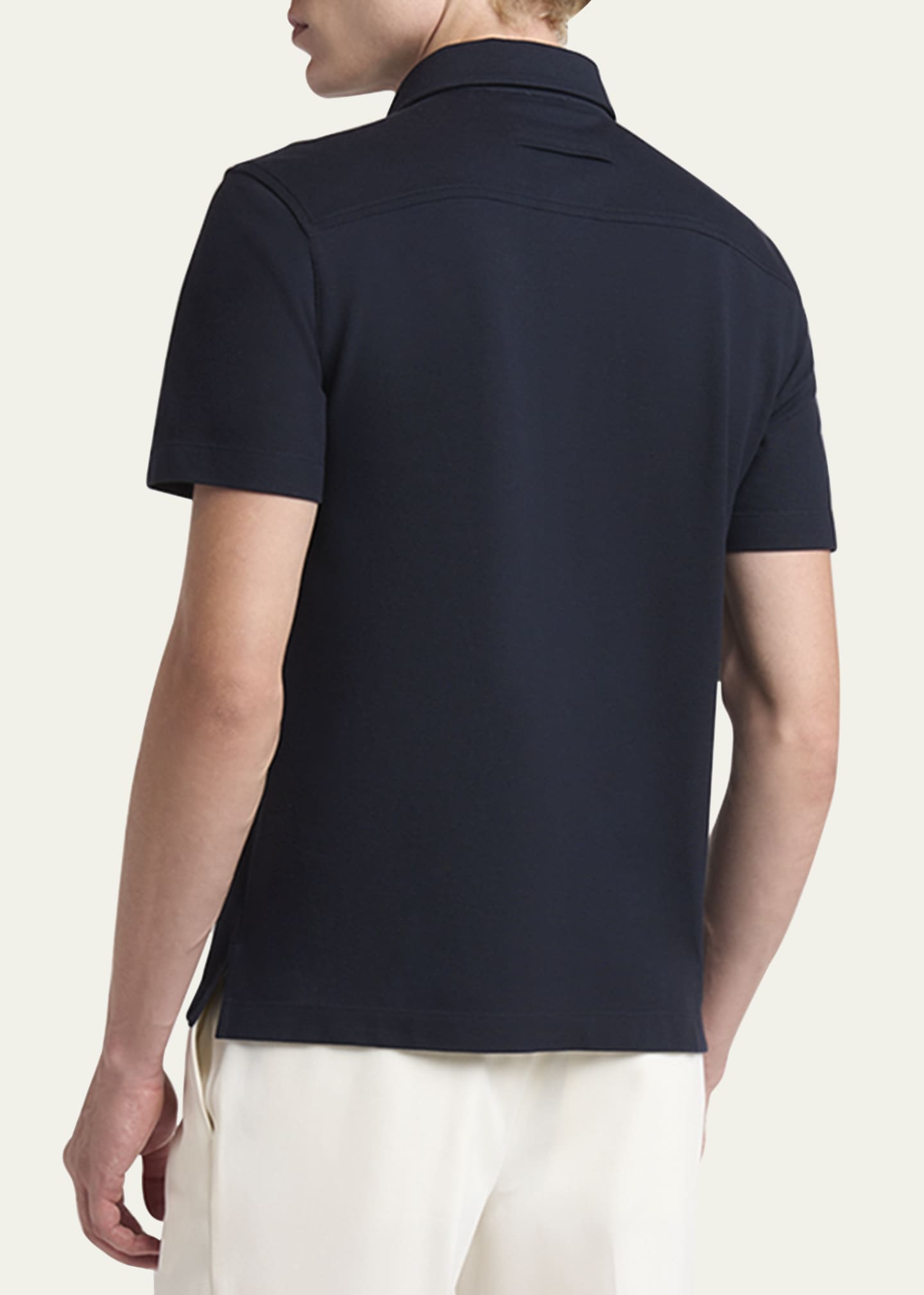ZEGNA Men's Pique Polo Shirt Image 3 of 5