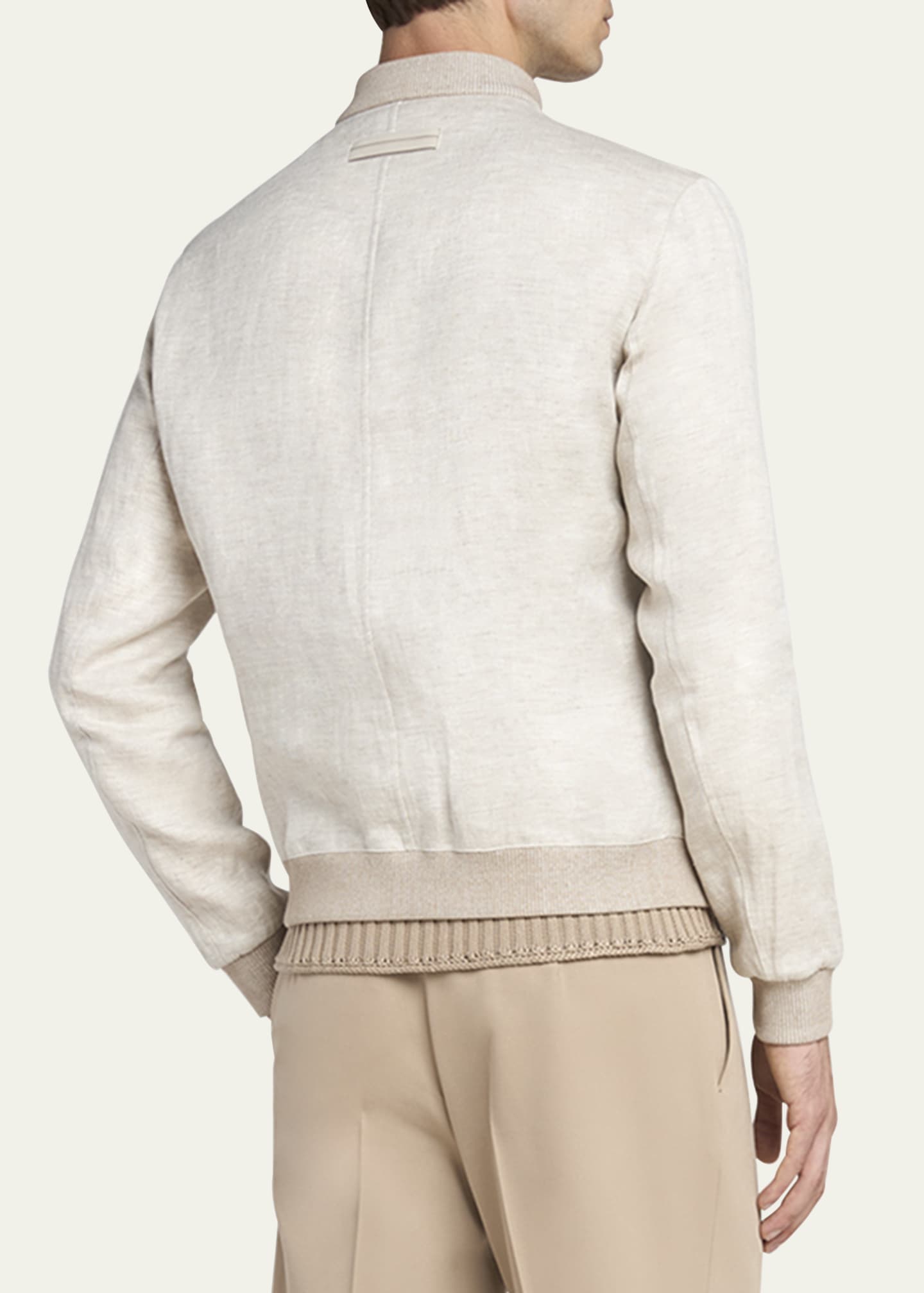 ZEGNA Men's Oasi Lino Bomber Jacket Image 3 of 5