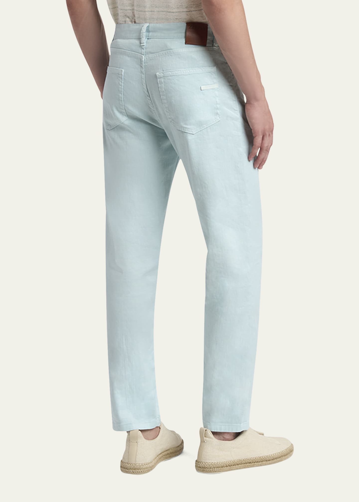 ZEGNA Men's Comfort Linen and Cotton Five-Pocket Pants Image 3 of 5