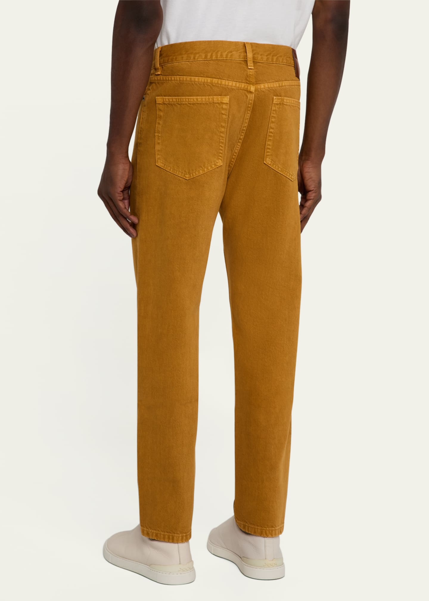 ZEGNA Men's Ocher Melange Cotton Five-Pocket Pants Image 3 of 5