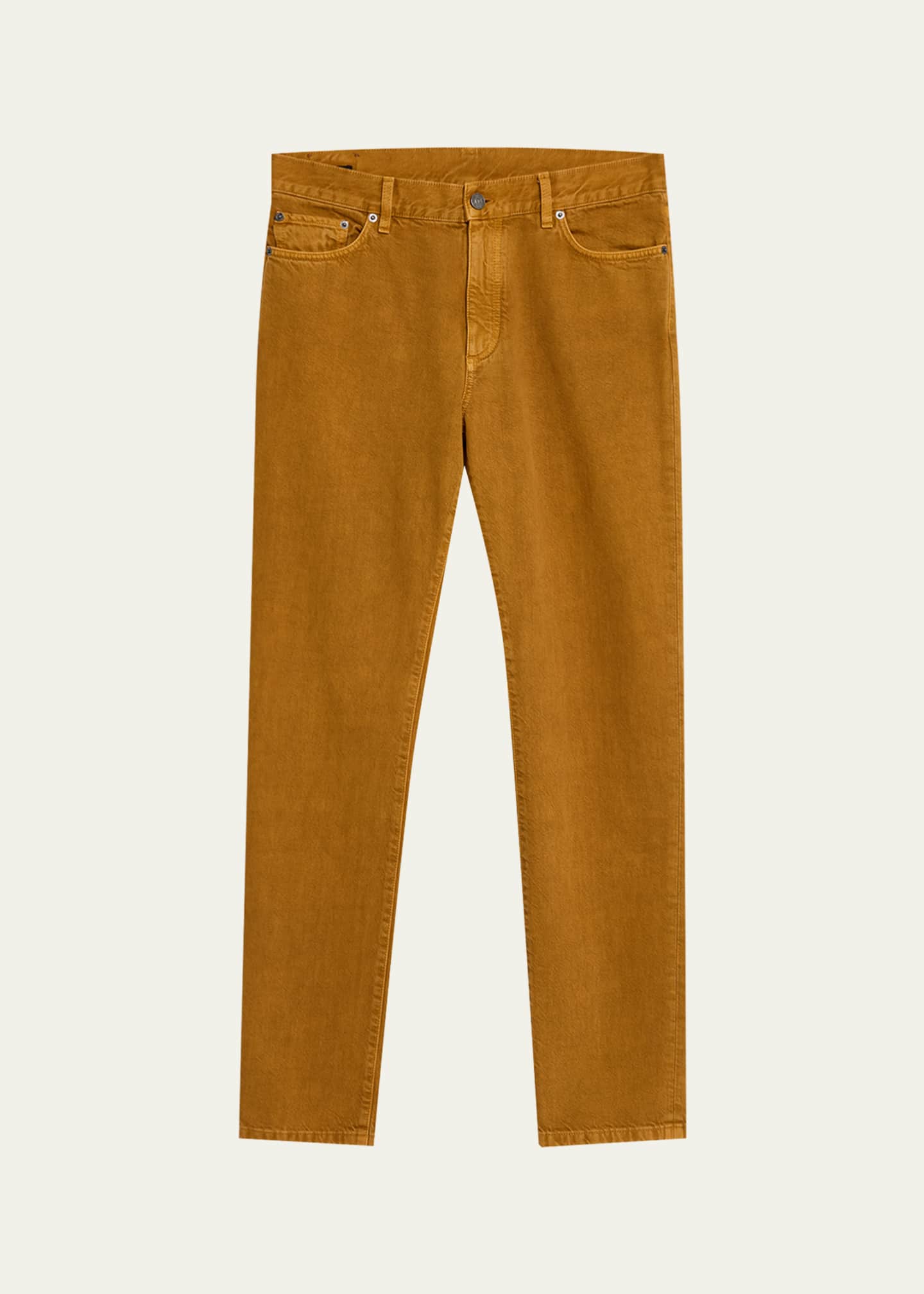 ZEGNA Men's Ocher Melange Cotton Five-Pocket Pants Image 1 of 5