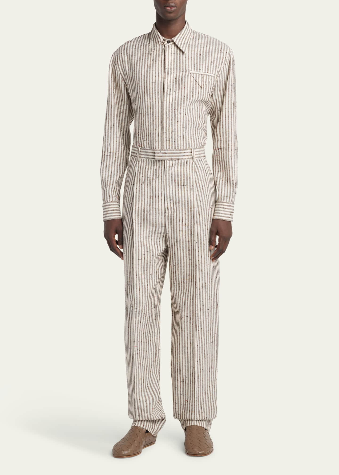 Bottega Veneta Men's Knotted Stripe Trousers Image 2 of 5
