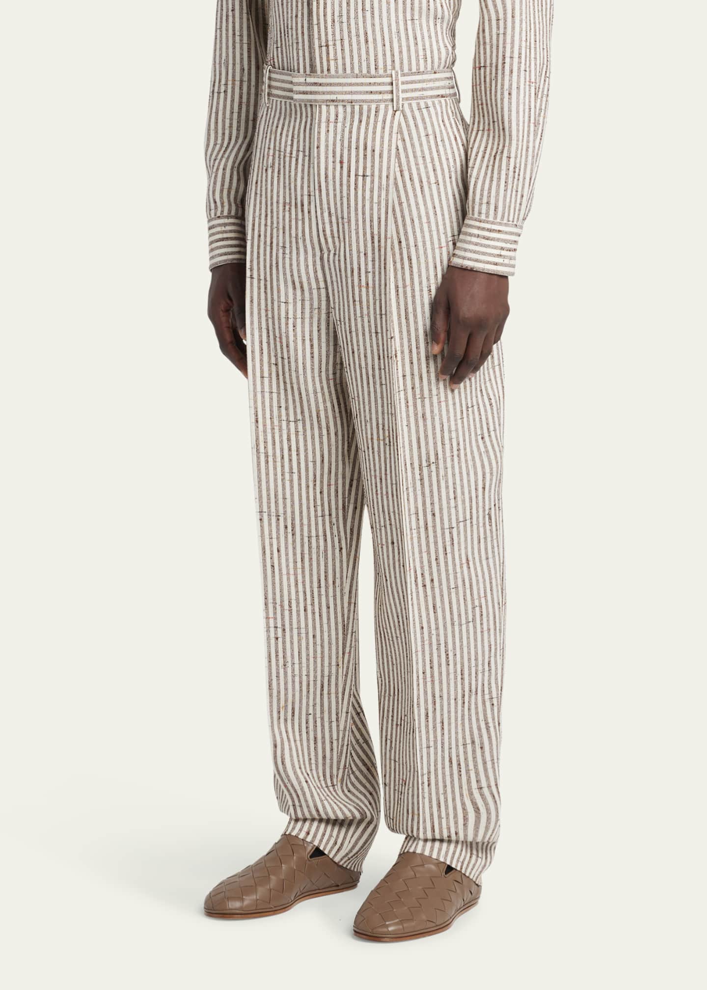 Bottega Veneta Men's Knotted Stripe Trousers Image 4 of 5