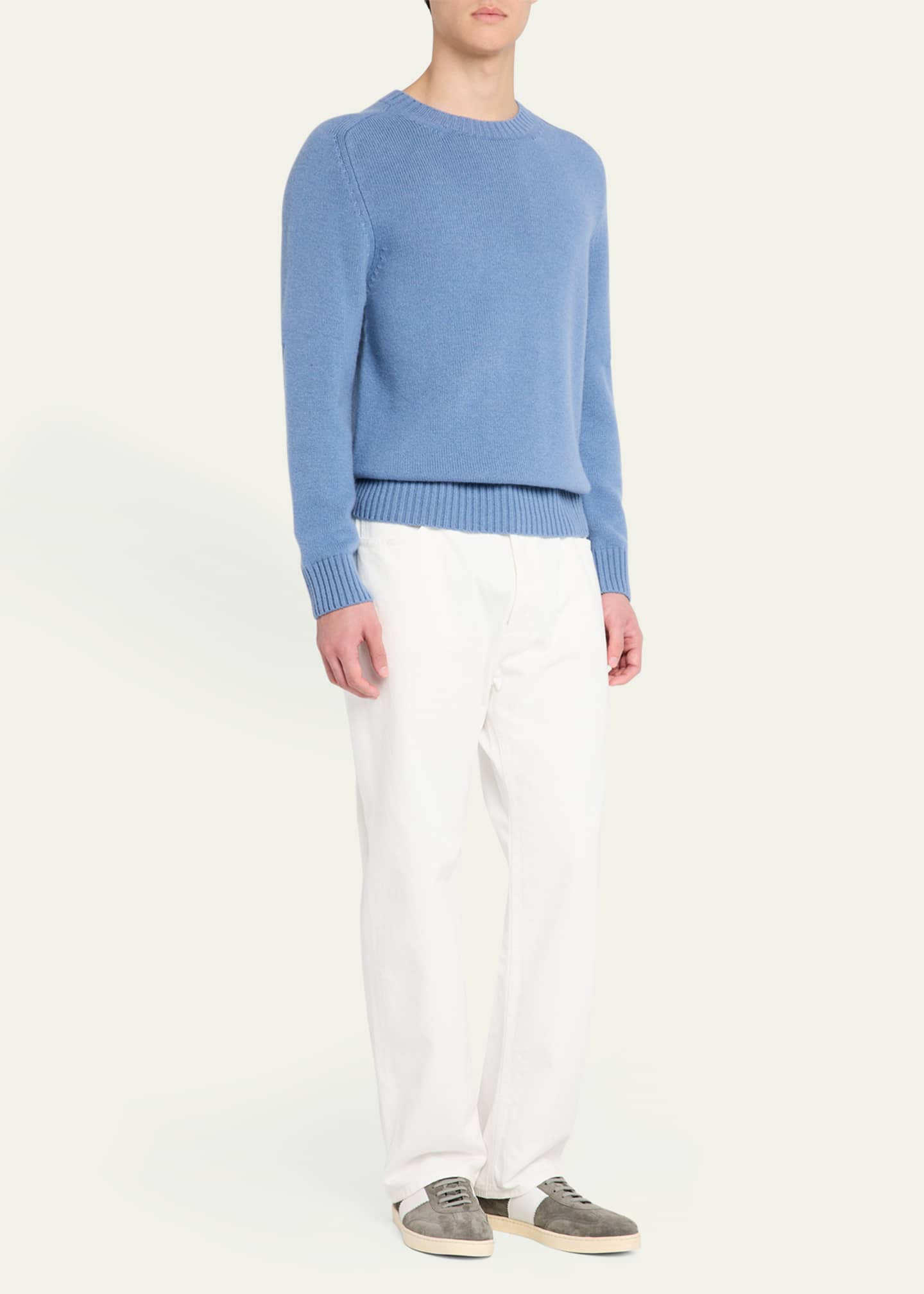 Bergdorf Goodman Men's Suede and Leather T-Toe Low-Top Sneakers Image 3 of 6