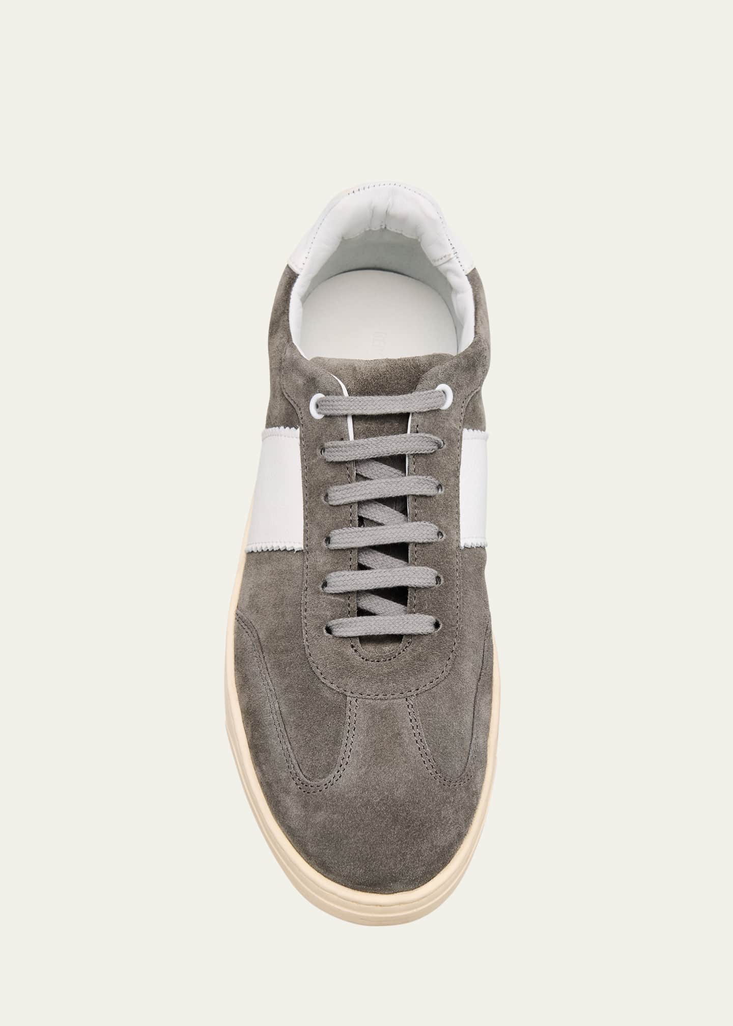 Bergdorf Goodman Men's Suede and Leather T-Toe Low-Top Sneakers Image 6 of 6