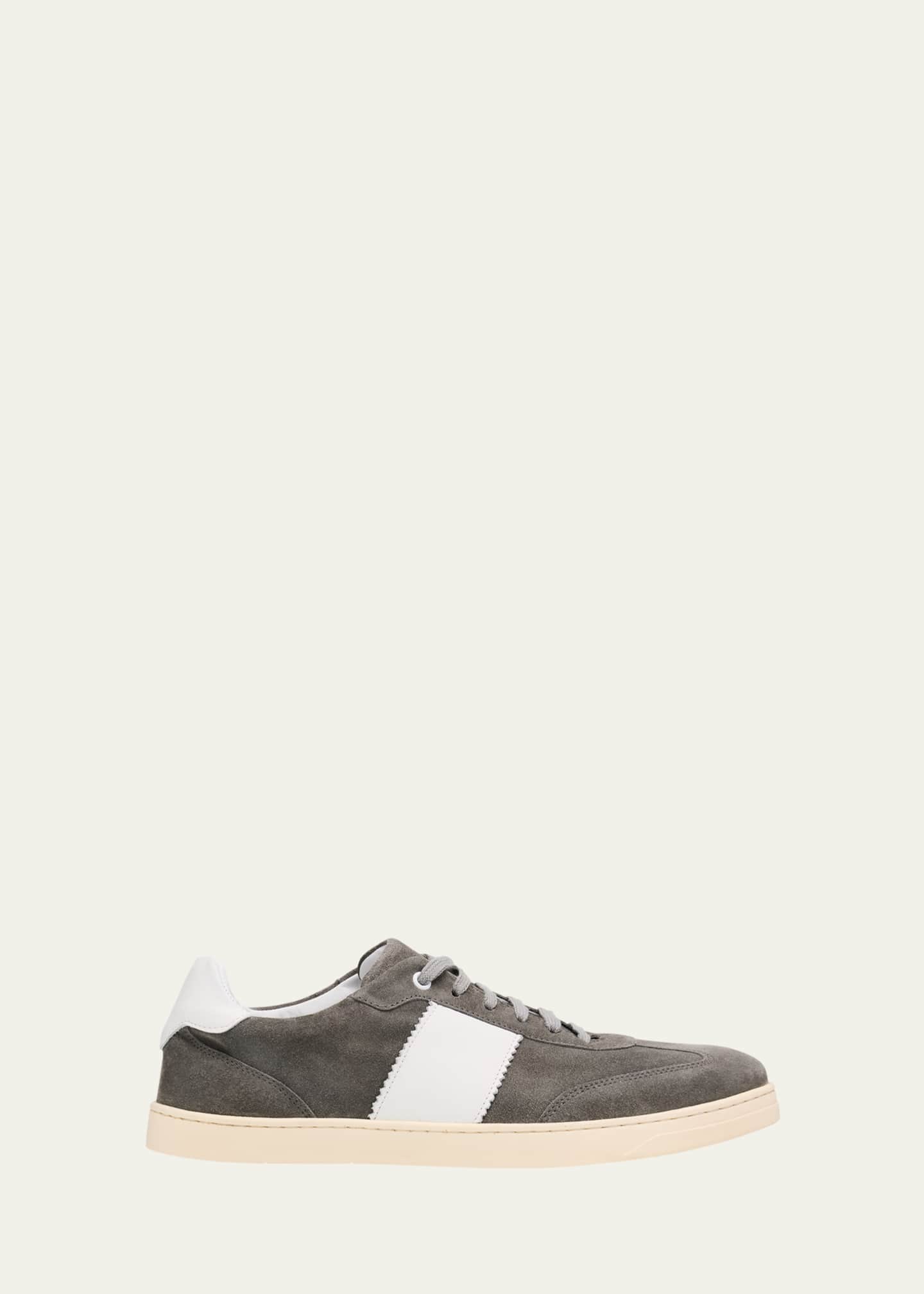 Bergdorf Goodman Men's Suede and Leather T-Toe Low-Top Sneakers Image 1 of 6