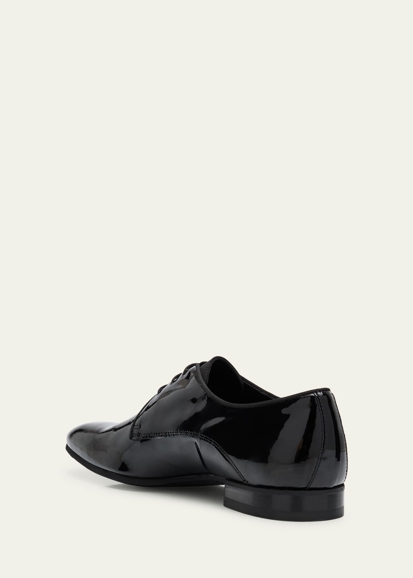 Bergdorf Goodman Men's Patent Leather Rubber-Sole Derby Shoes Image 4 of 6