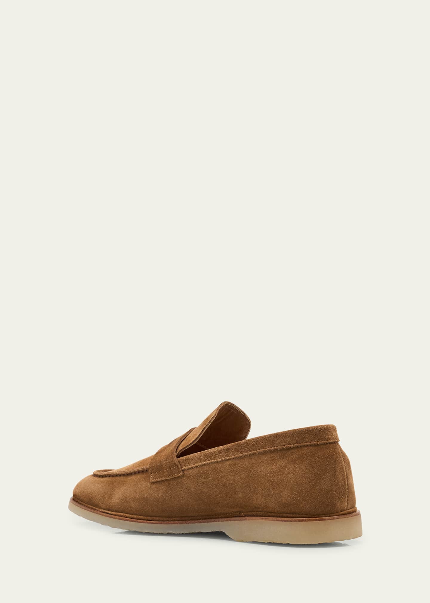 Bergdorf Goodman Men's Suede Flex Rubber Sole Penny Loafers Image 4 of 6