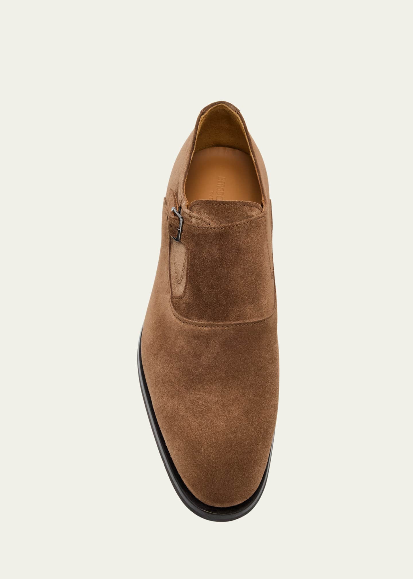Bergdorf Goodman Men's Suede Single-Monk Strap Shoes Image 5 of 6