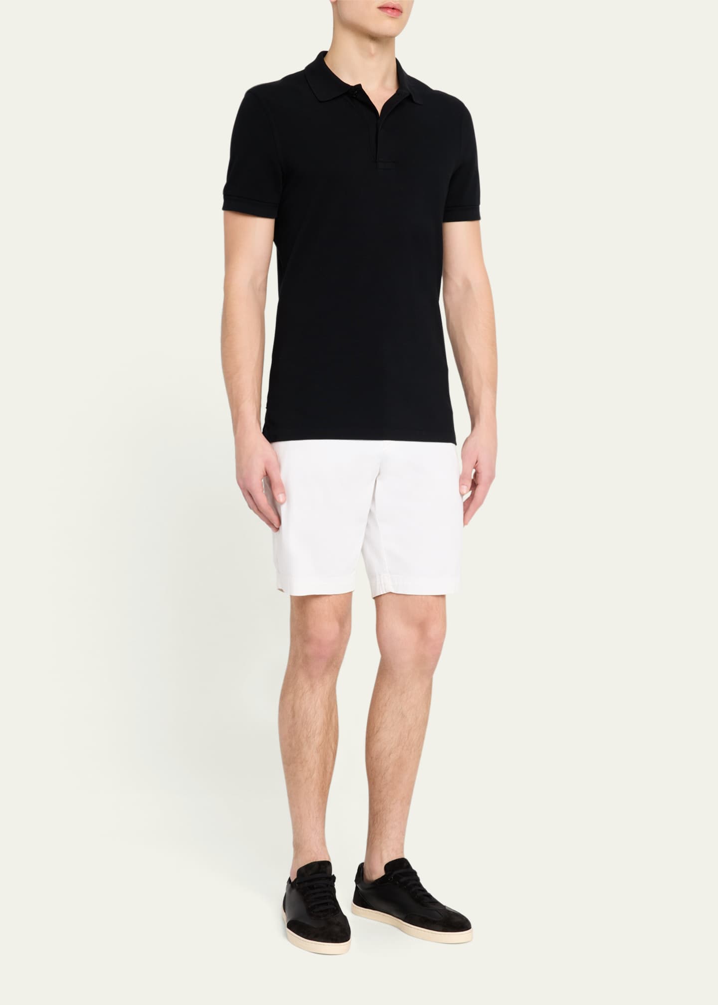 Bergdorf Goodman Men's Leather and Suede T-Toe Low-Top Sneakers Image 3 of 6