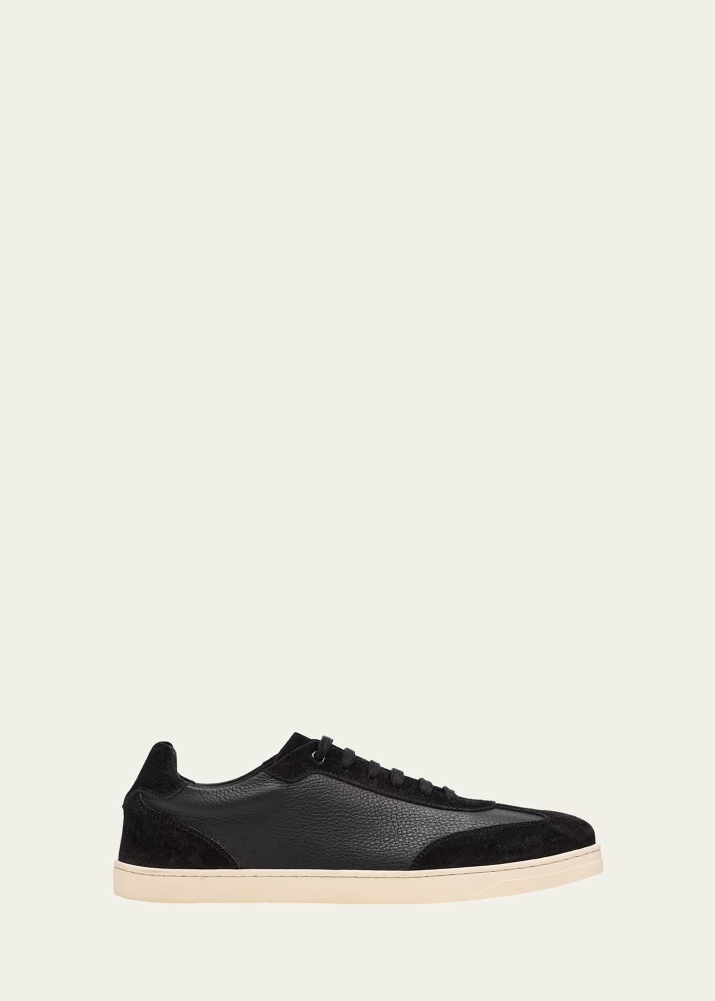 Bergdorf Goodman Men's Leather and Suede T-Toe Low-Top Sneakers Image 1 of 6