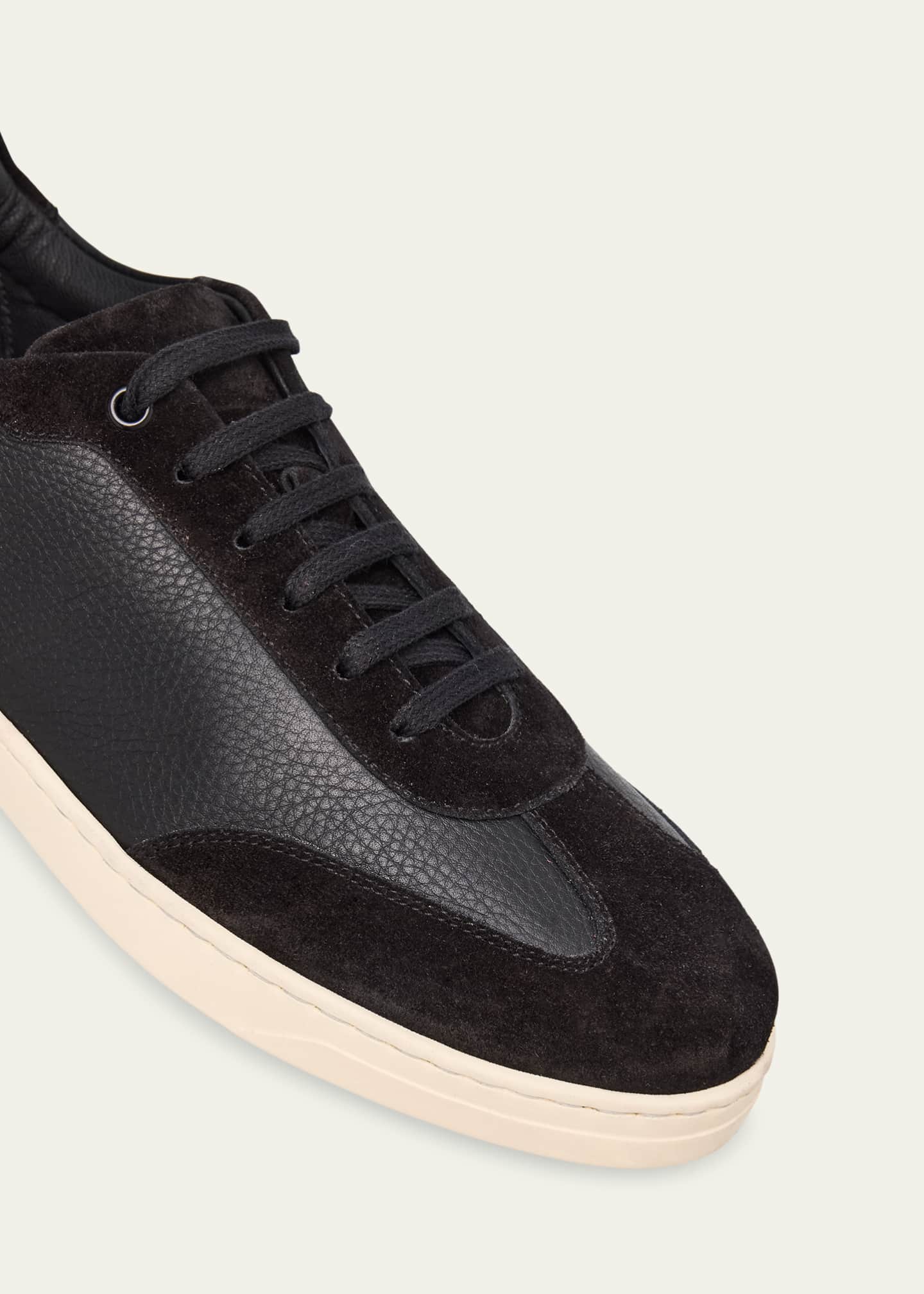 Bergdorf Goodman Men's Leather and Suede T-Toe Low-Top Sneakers Image 5 of 6