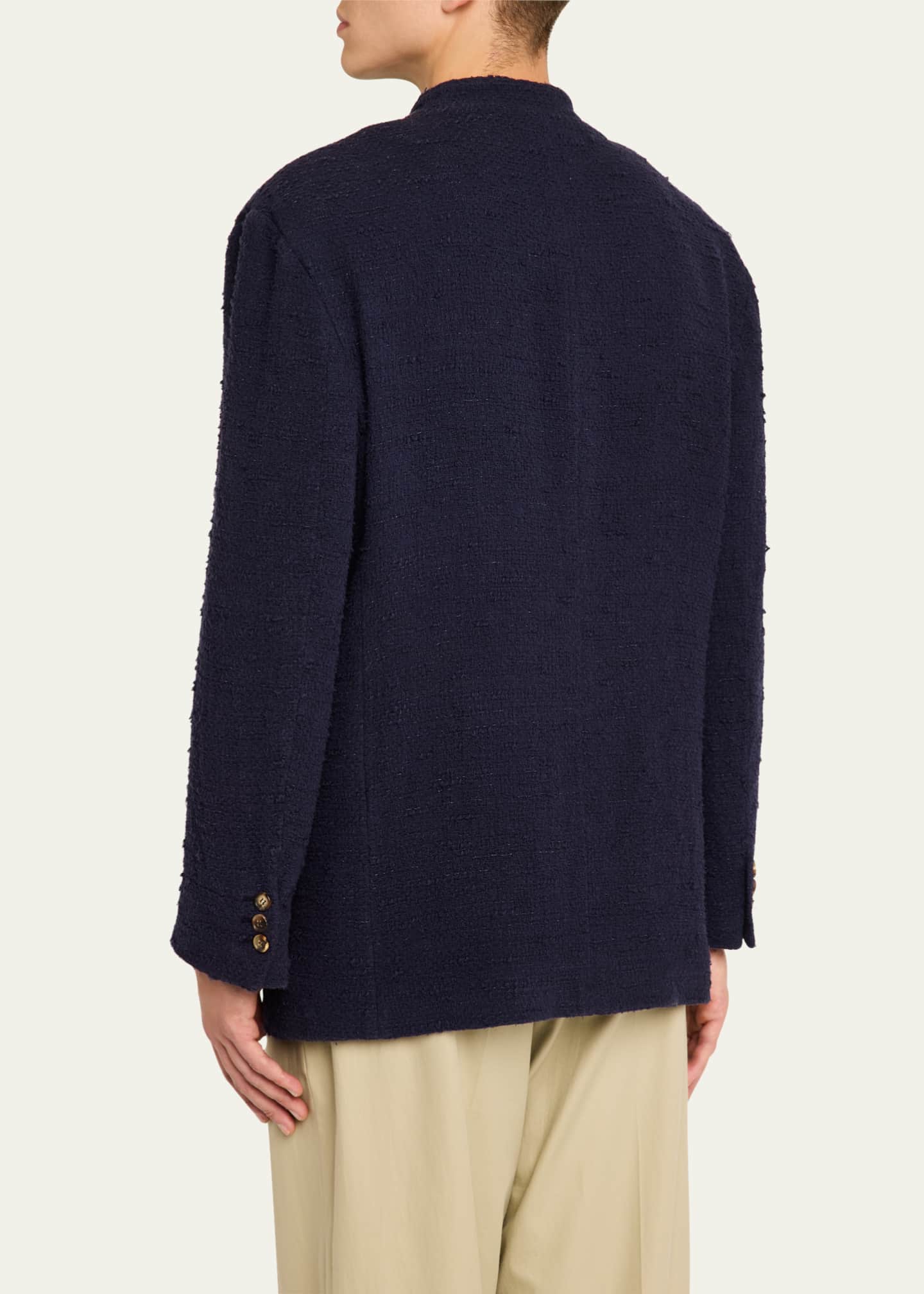 Magliano Men's Boucle Lapelless Sport Coat Image 3 of 5