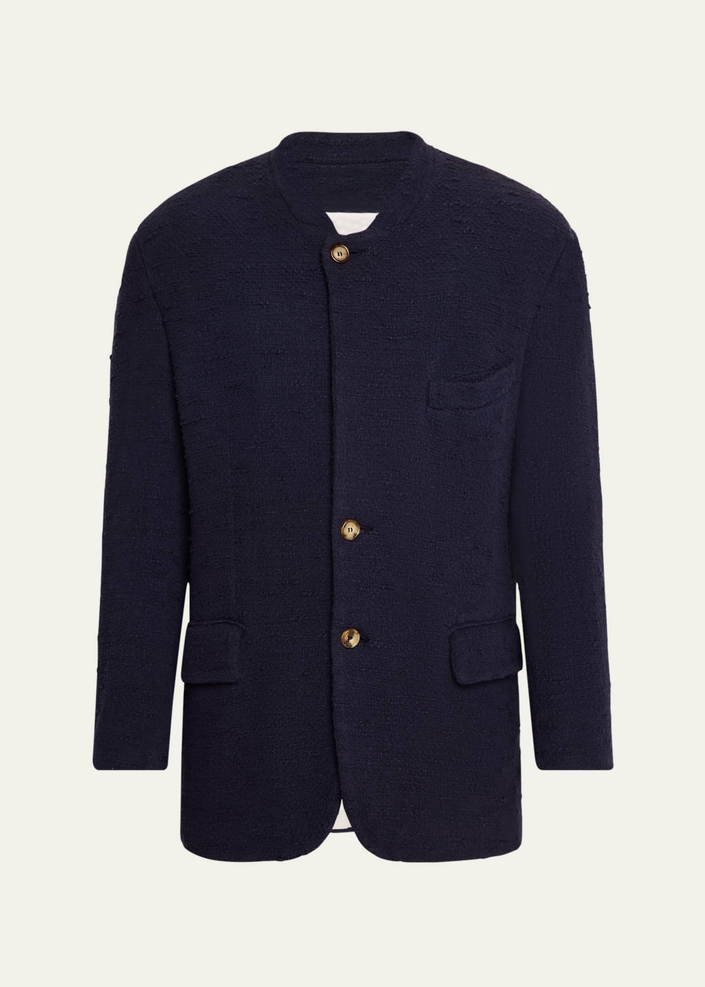 Magliano Men's Boucle Lapelless Sport Coat Image 1 of 5