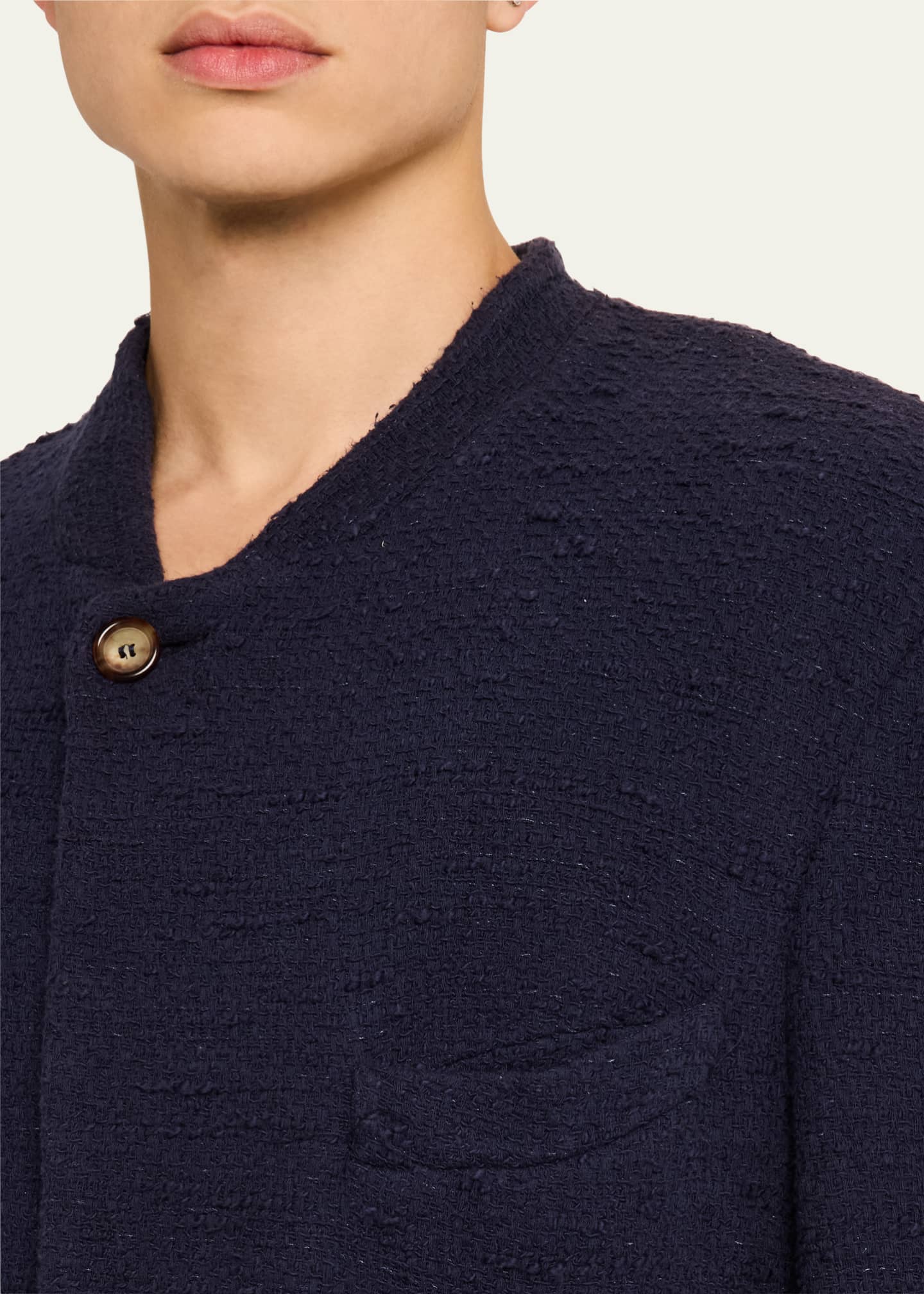 Magliano Men's Boucle Lapelless Sport Coat Image 5 of 5