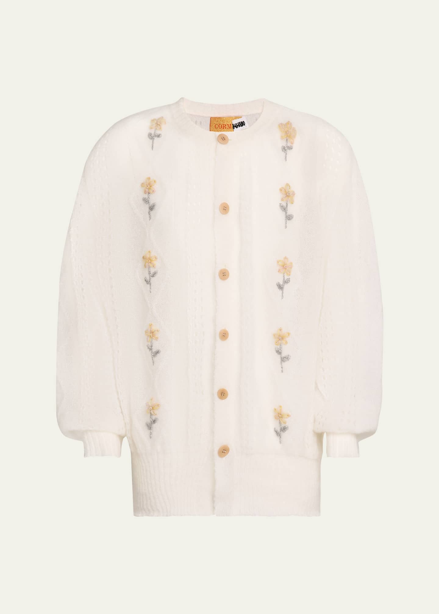 Magliano Men's Floral Embroidered Knit Cardigan Image 1 of 5