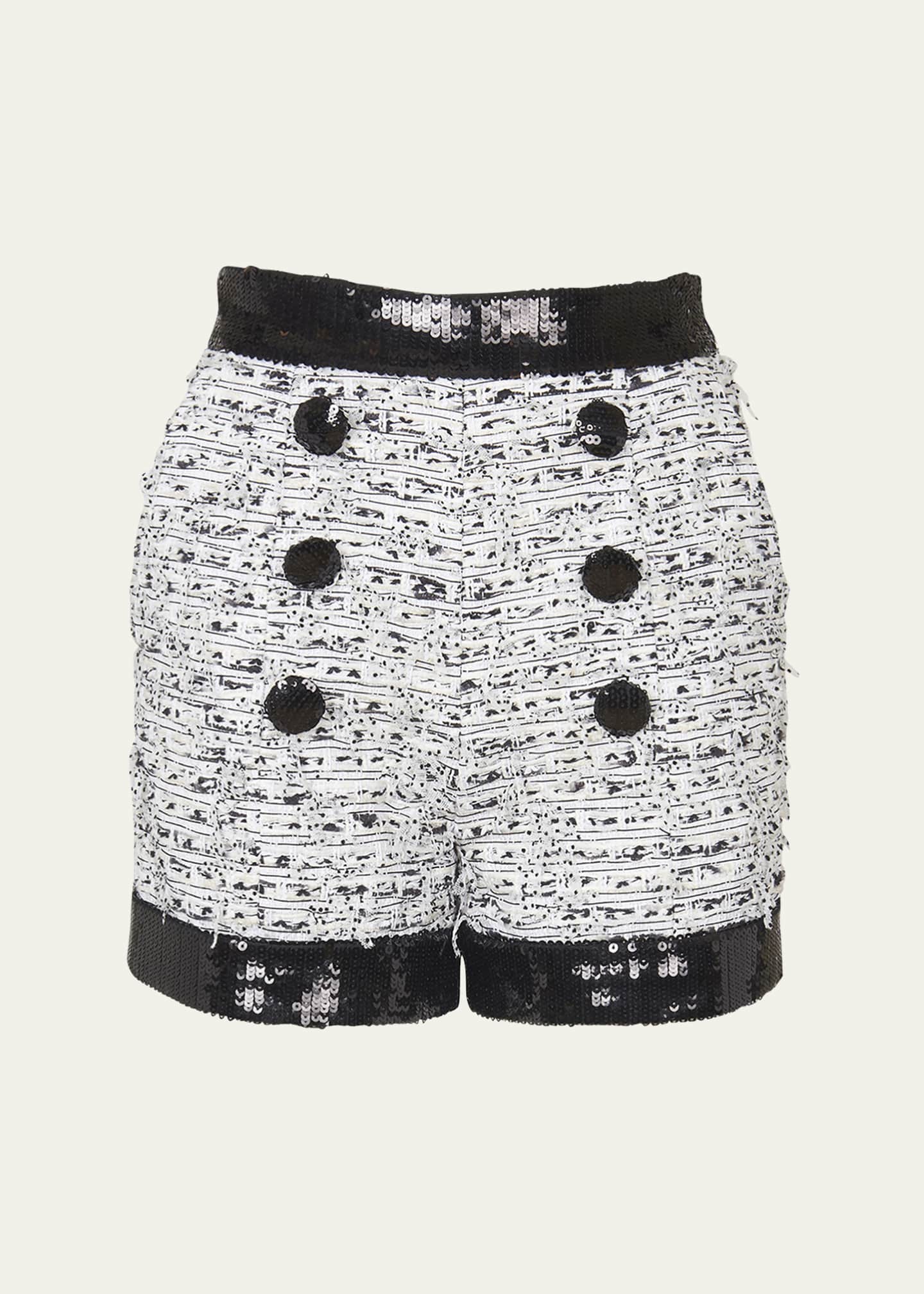 Balmain Tweed Sequined Shorts