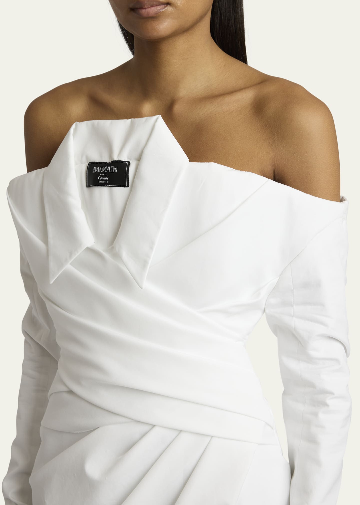 Balmain Strapless Illusion Shirt Gown Image 5 of 5