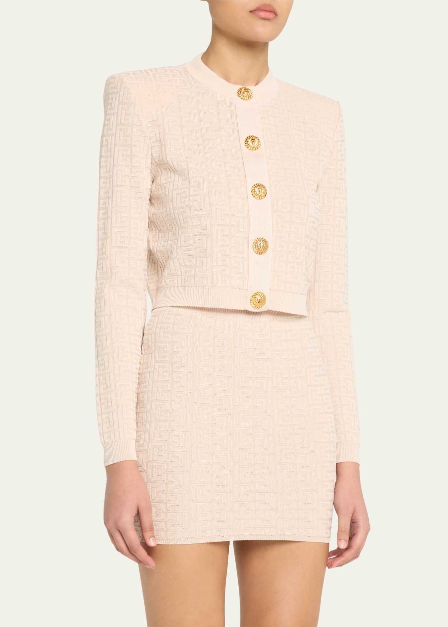 Balmain Glitter Logo Button Down Cardigan Image 4 of 5
