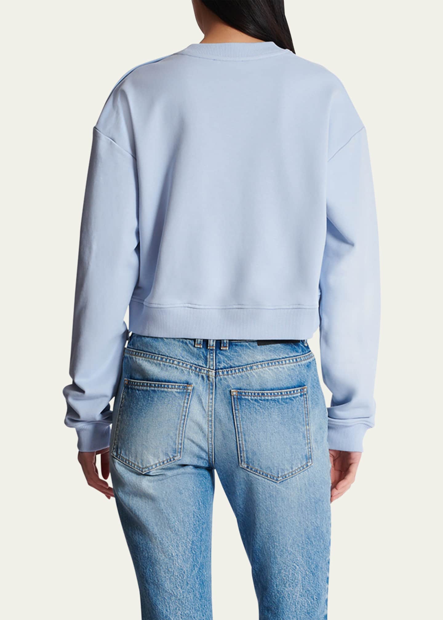 Balmain Logo Cropped Sweatshirt Image 3 of 5
