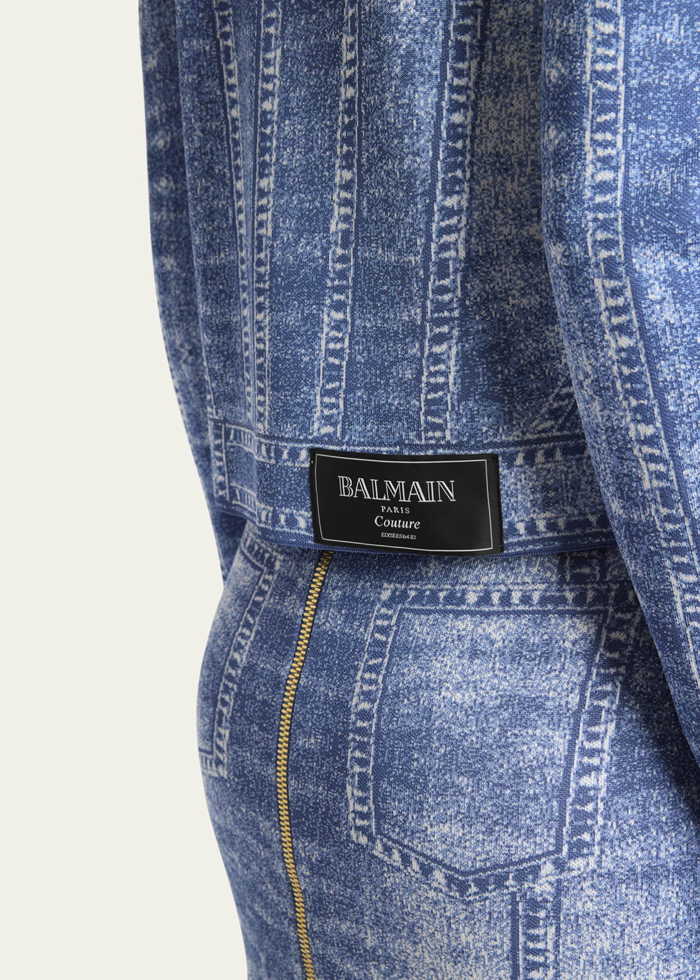 Balmain Denim Trompe Loeil Button Down Cardigan Image 5 of 5