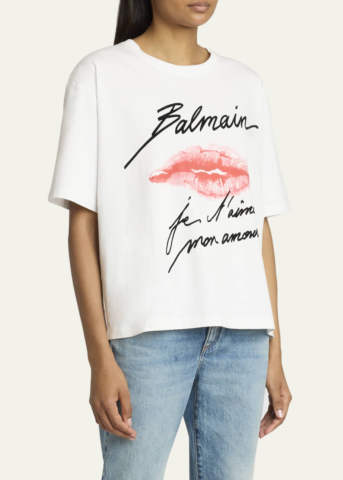 Balmain Lip Print Logo T-Shirt Image 4 of 5