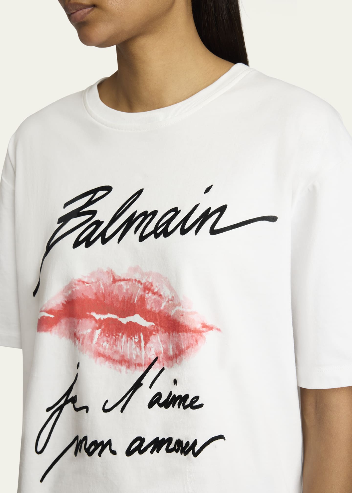 Balmain Lip Print Logo T-Shirt Image 5 of 5