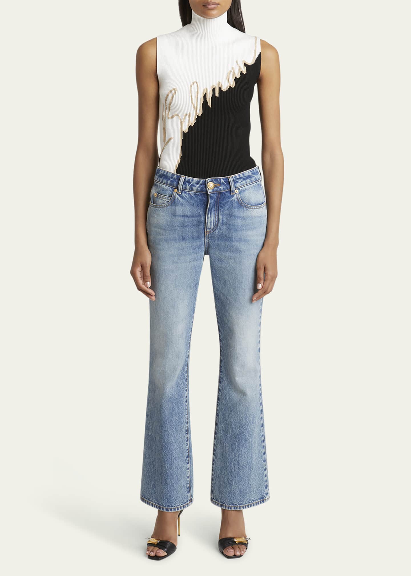 Balmain Flared Denim Pants Image 2 of 5