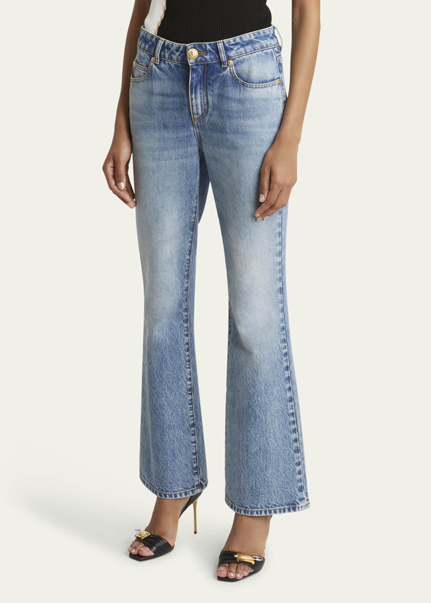 Balmain Flared Denim Pants Image 4 of 5