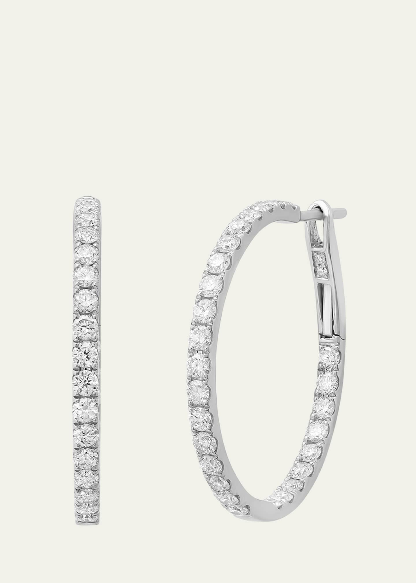 Shylee Rose Jewelry 18K White Gold Full-Cut Diamond Hoop Earrings