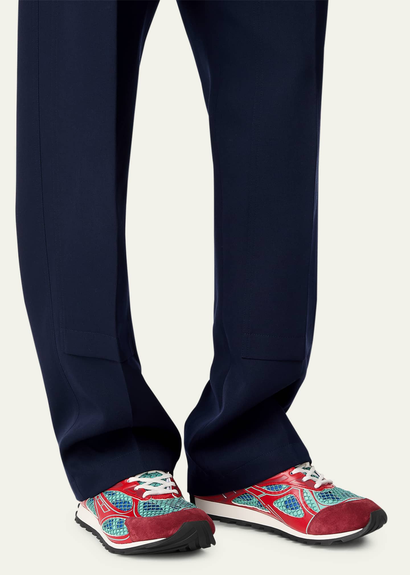 Bottega Veneta Men's Orbit Technical Fishnet Runner Sneakers Image 3 of 6
