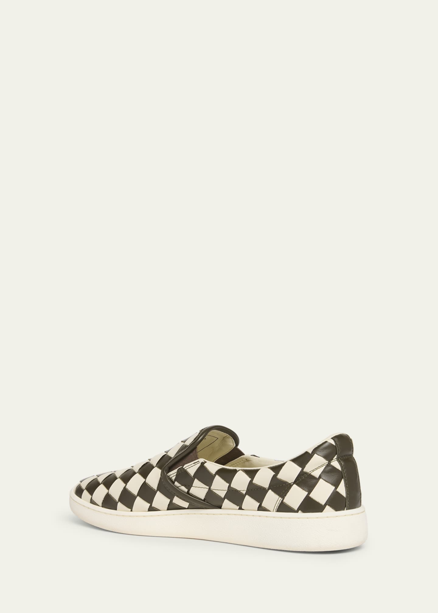Bottega Veneta Men's Sawyer Intrecciato Check Calfskin Slip-On Sneakers Image 4 of 5
