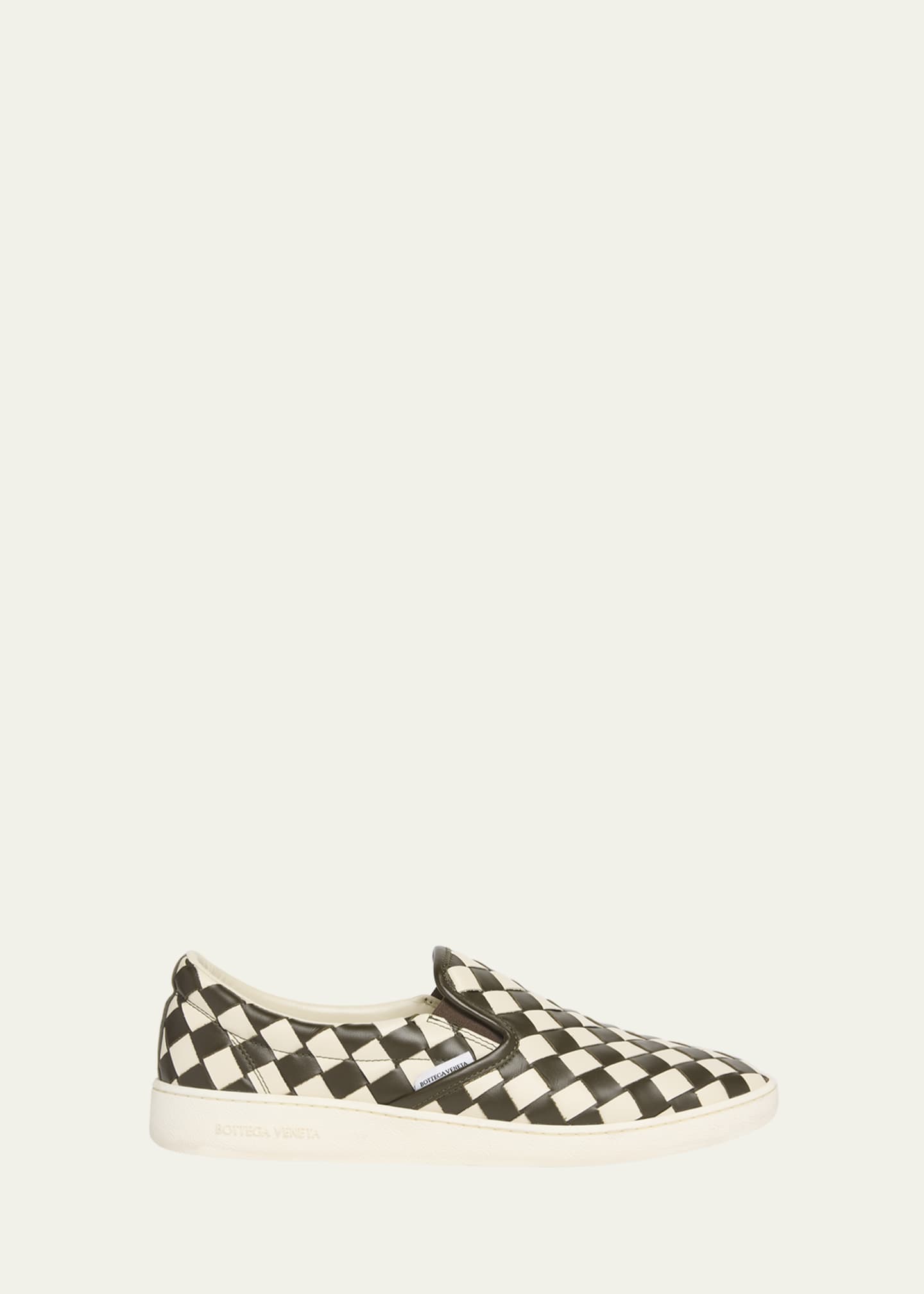 Bottega Veneta Men's Sawyer Intrecciato Check Calfskin Slip-On Sneakers Image 1 of 5