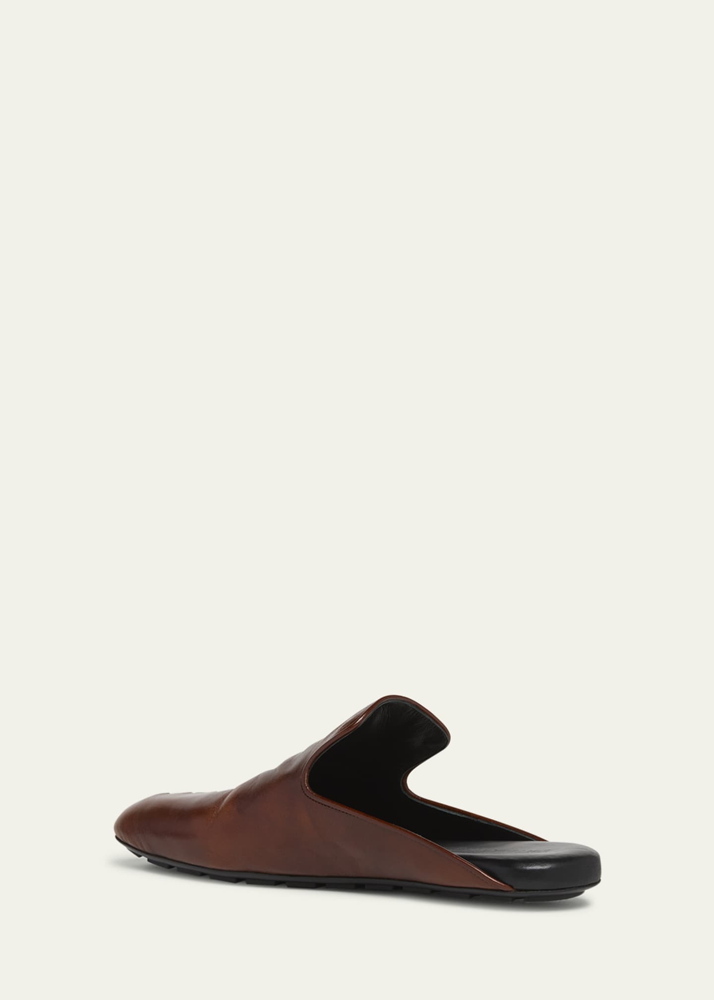 Bottega Veneta Men's Roma Leather Open-Back Slippers Image 4 of 5