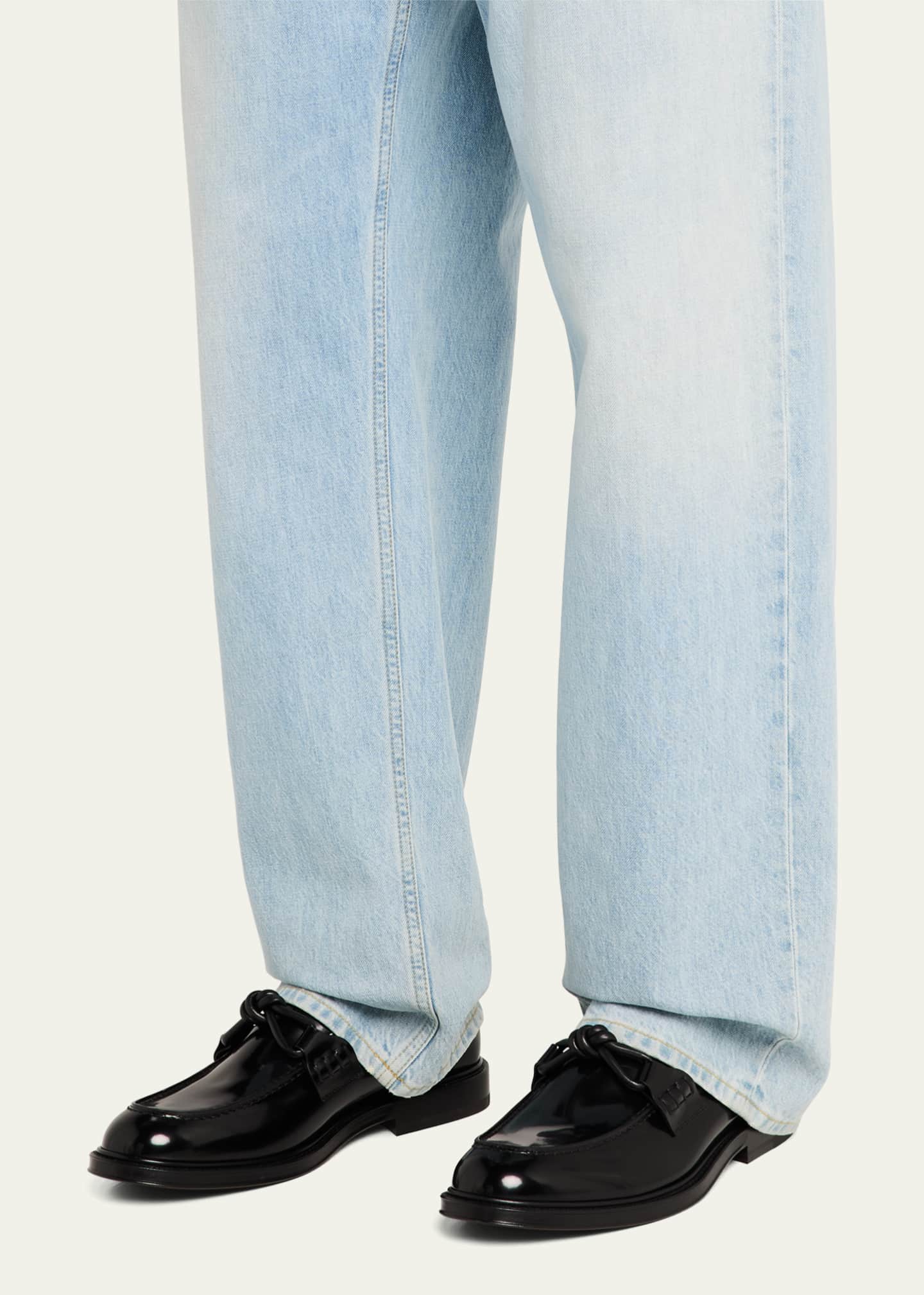 Bottega Veneta Men's Tie Brushed Calfskin Bit Loafers Image 2 of 6
