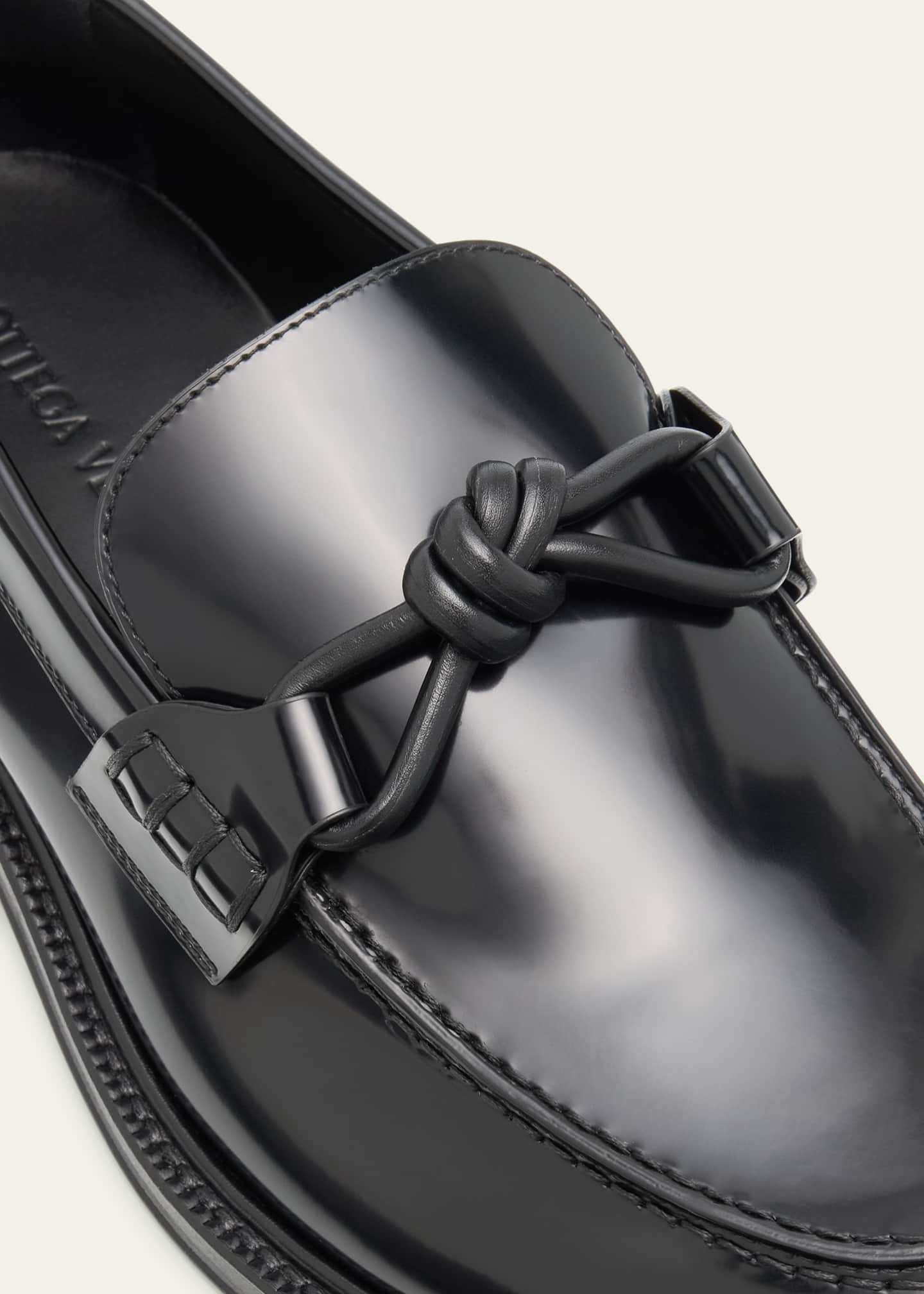 Bottega Veneta Men's Tie Brushed Calfskin Bit Loafers Image 5 of 6