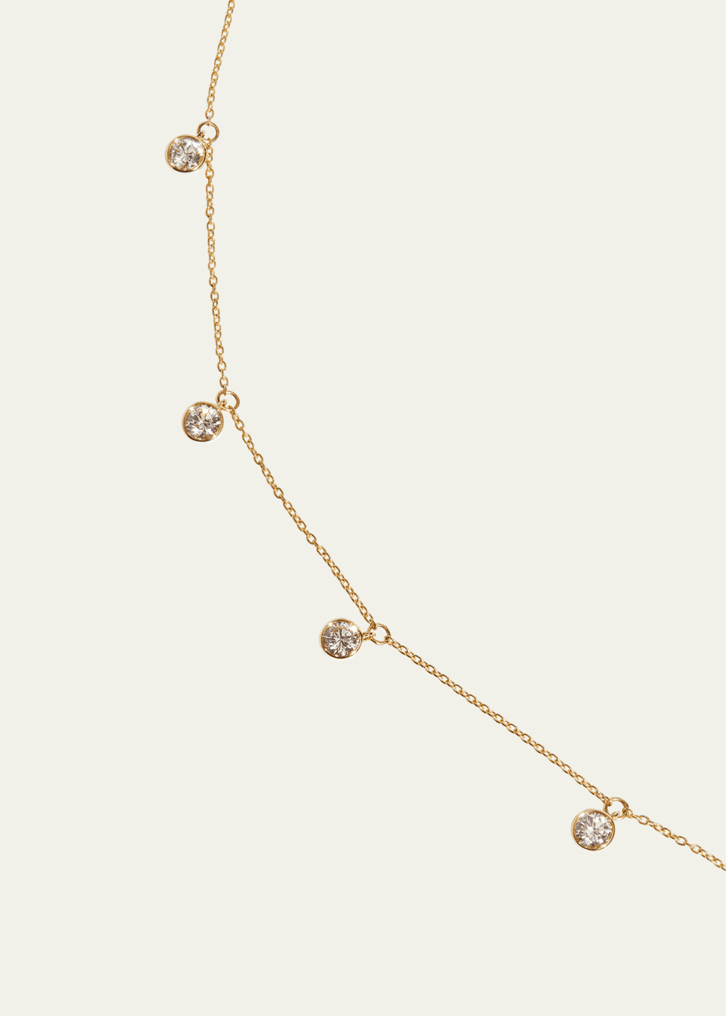Kendall Row 14K Yellow Gold Bezel Round Diamond Station Necklace, 16-18"L Image 3 of 4
