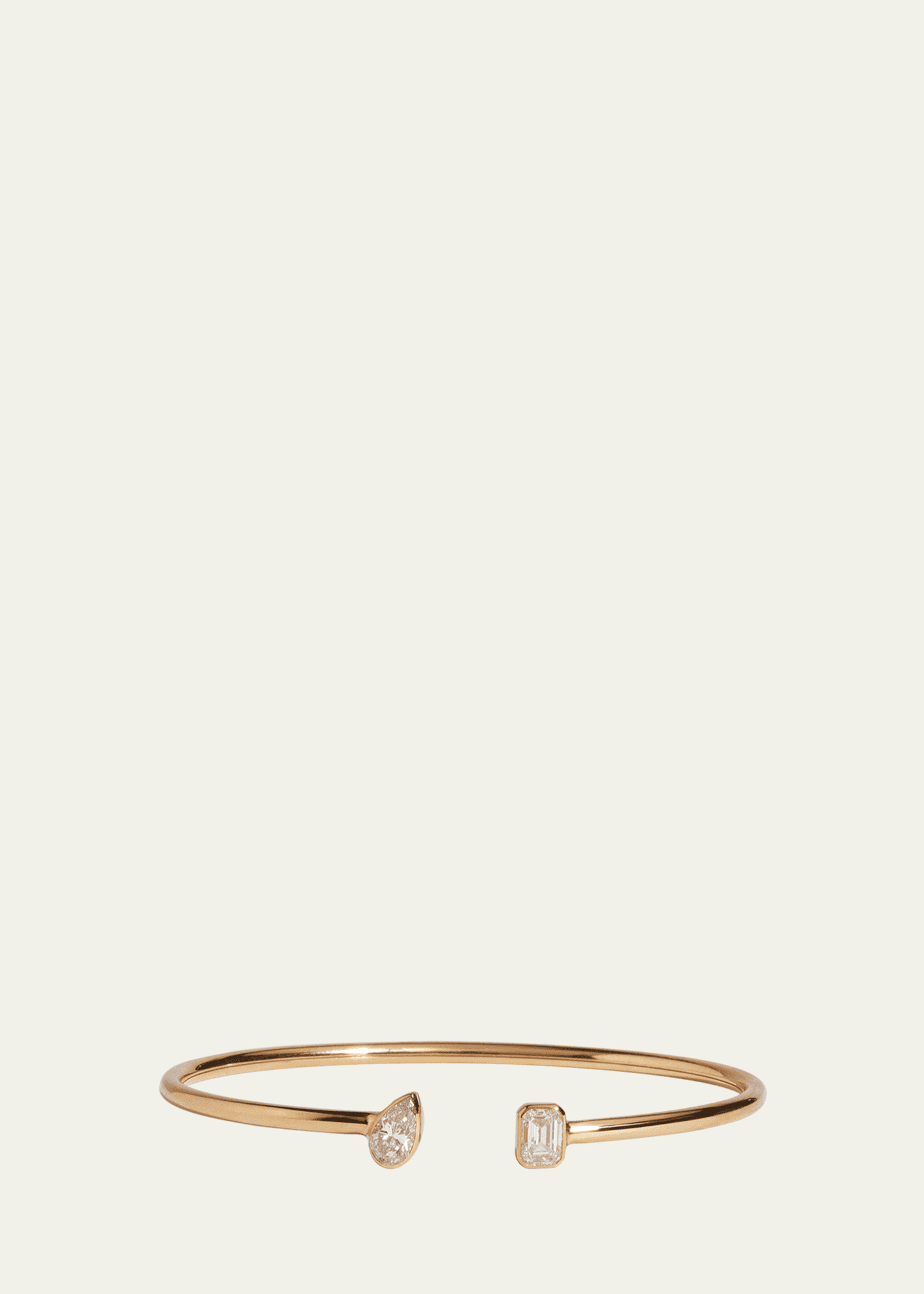 Kendall Row Flexible 14K Yellow Gold Two-Stone Lab Diamond Cuff Bracelet Image 1 of 3