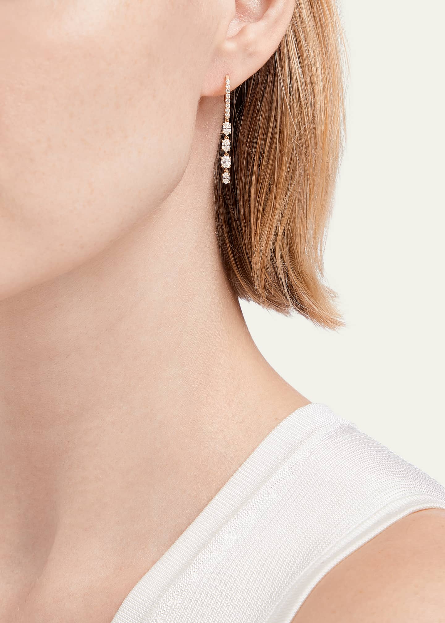 Kendall Row 14K Yellow Gold Lab Grown Diamond Huggie Drop Earrings Image 2 of 4