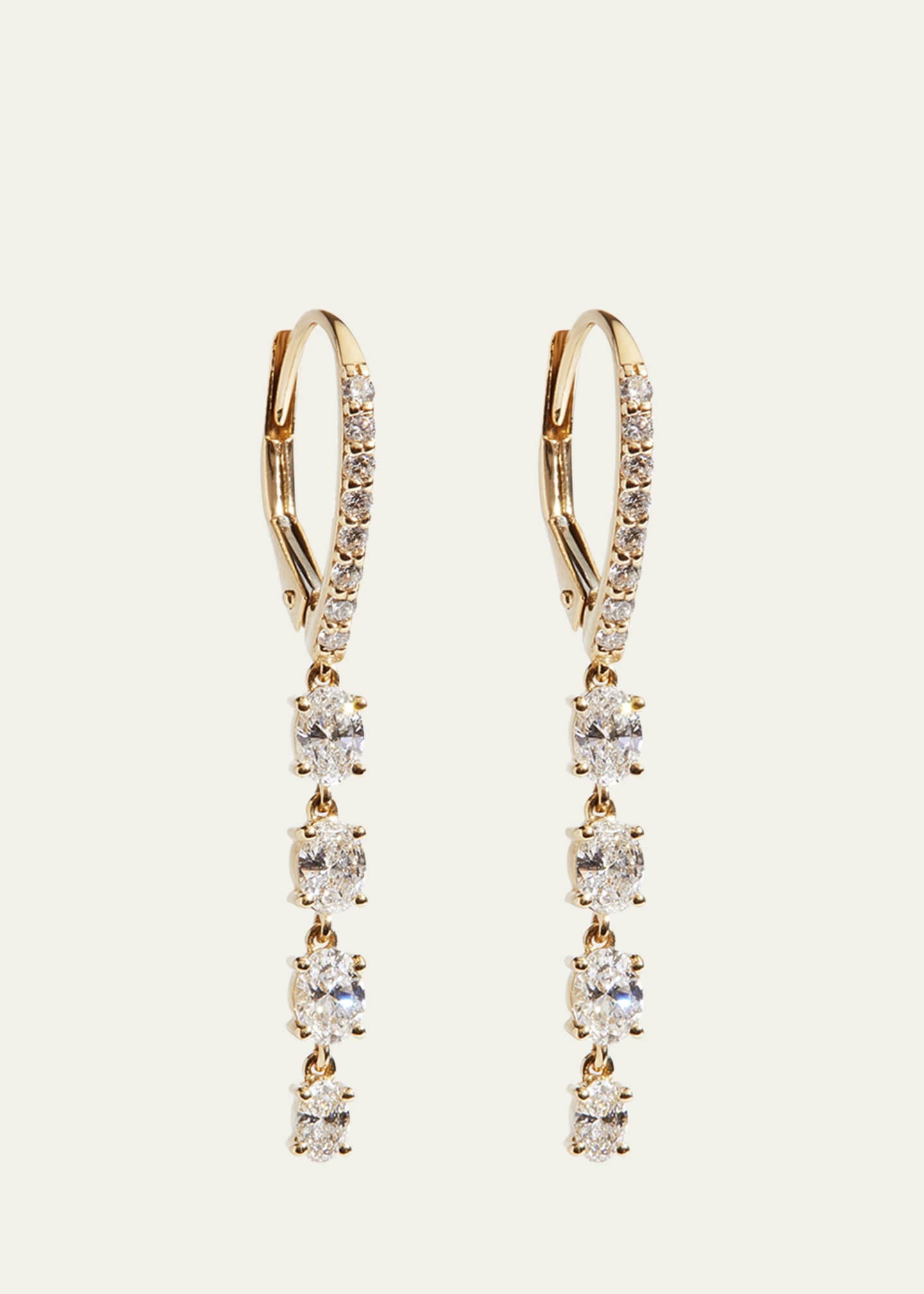 Kendall Row 14K Yellow Gold Lab Grown Diamond Huggie Drop Earrings Image 4 of 4