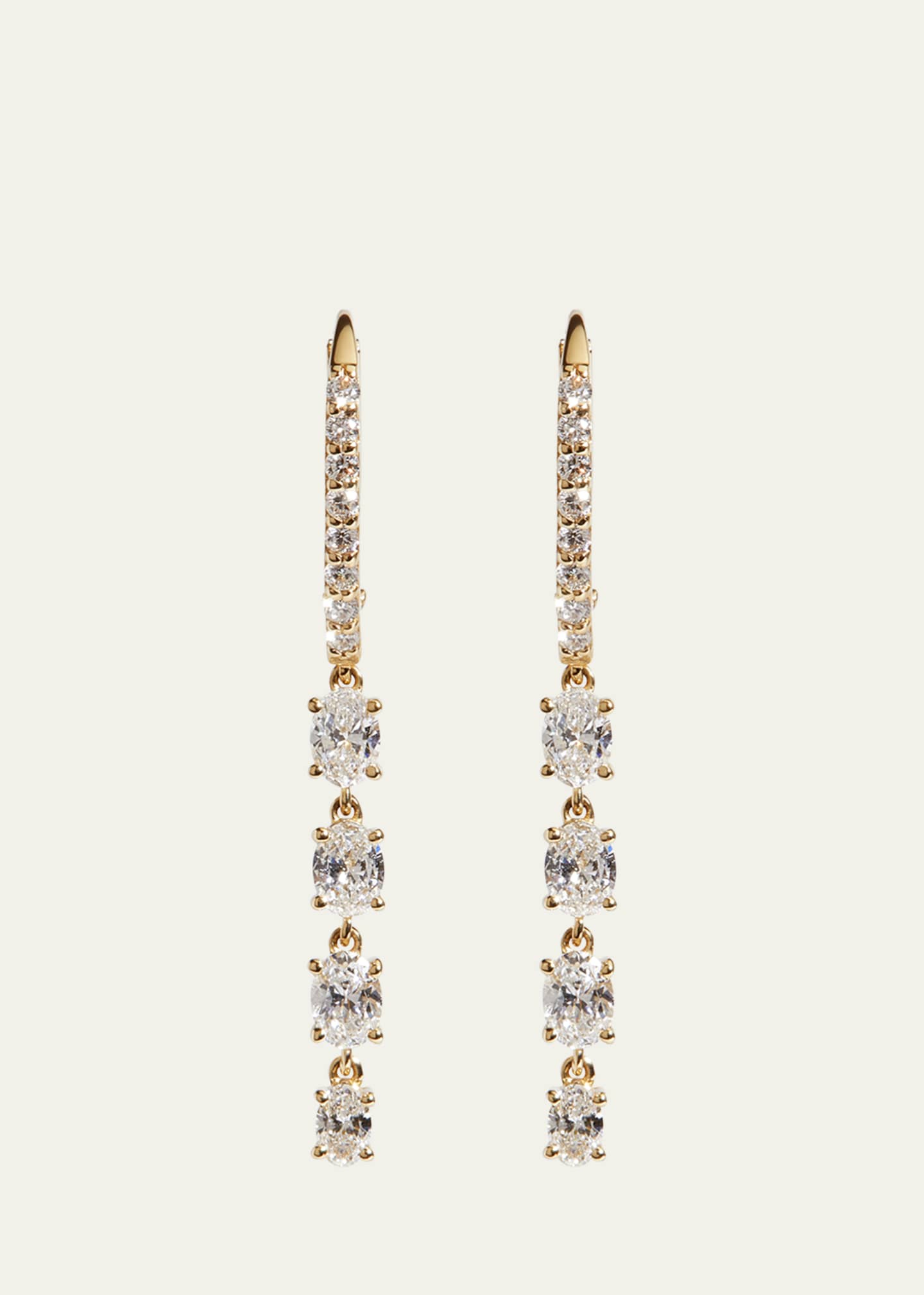 Kendall Row 14K Yellow Gold Lab Grown Diamond Huggie Drop Earrings Image 1 of 4