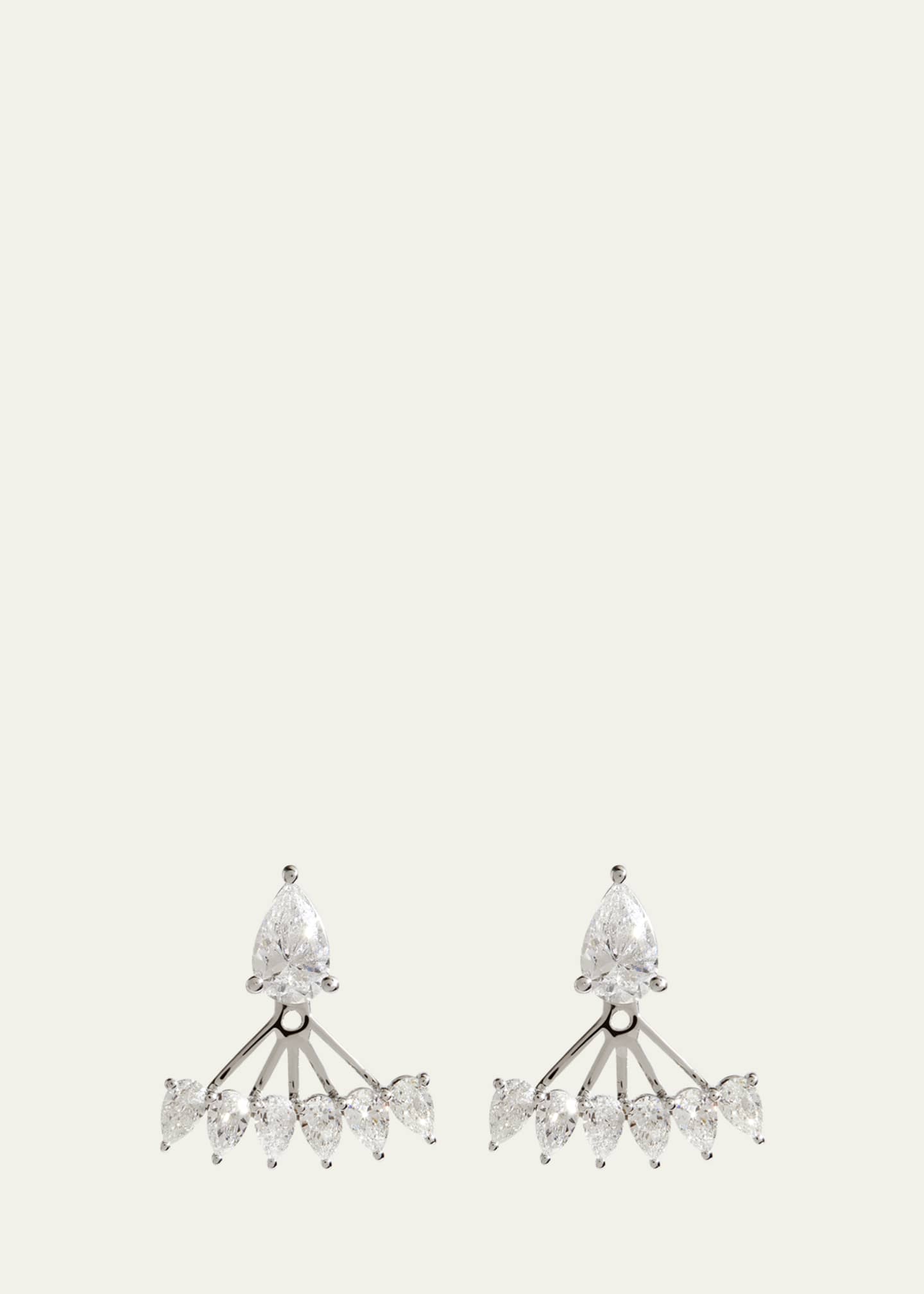 Kendall Row 14K White Gold Pear Lab Grown Diamond Earring Jackets Image 1 of 4