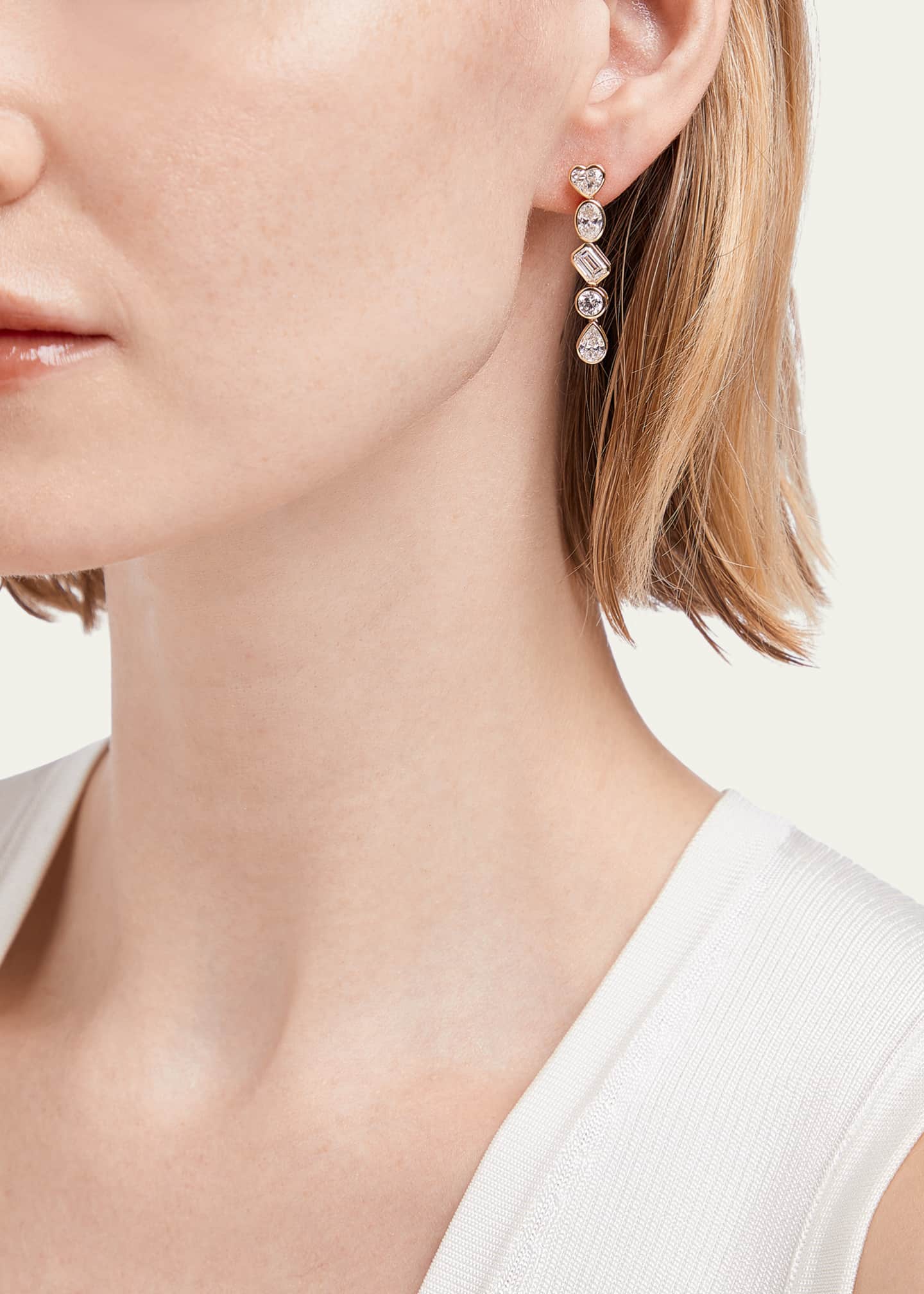 Kendall Row 14K Yellow Gold Fancy Shape Lab Grown Diamond Dangle Earrings Image 2 of 4