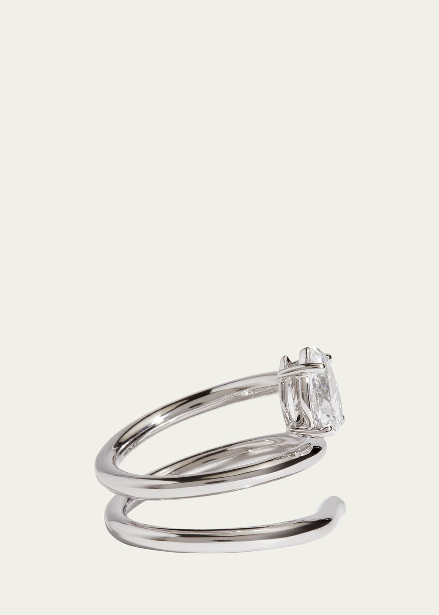 Kendall Row 14K White Gold Pear Lab Grown Diamond Double Wrap Solitaire Ring, Size 6.5 Image 4 of 4