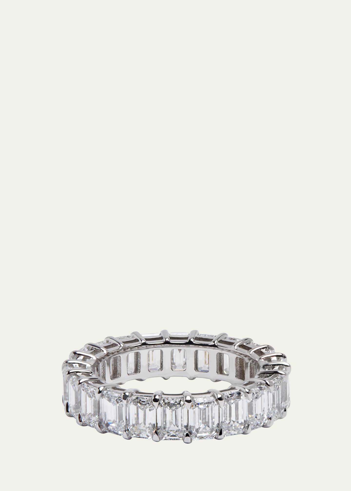 Kendall Row 14K White Gold Emerald-Cut Lab Grown Diamond Eternity Band Image 1 of 4