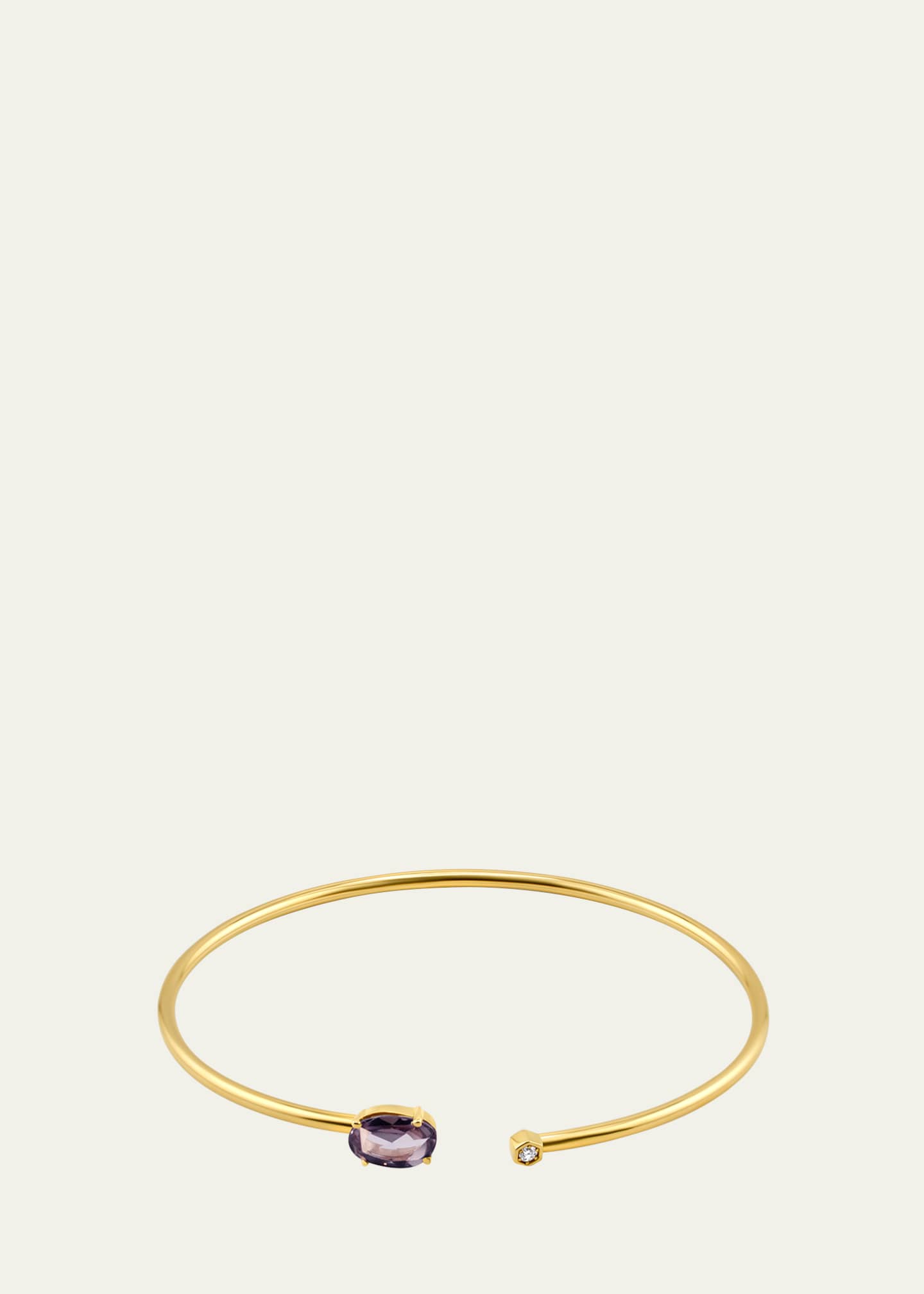 JIA JIA 14K Yellow Gold Diamond and Purple Sapphire Bendable Cuff Bracelet